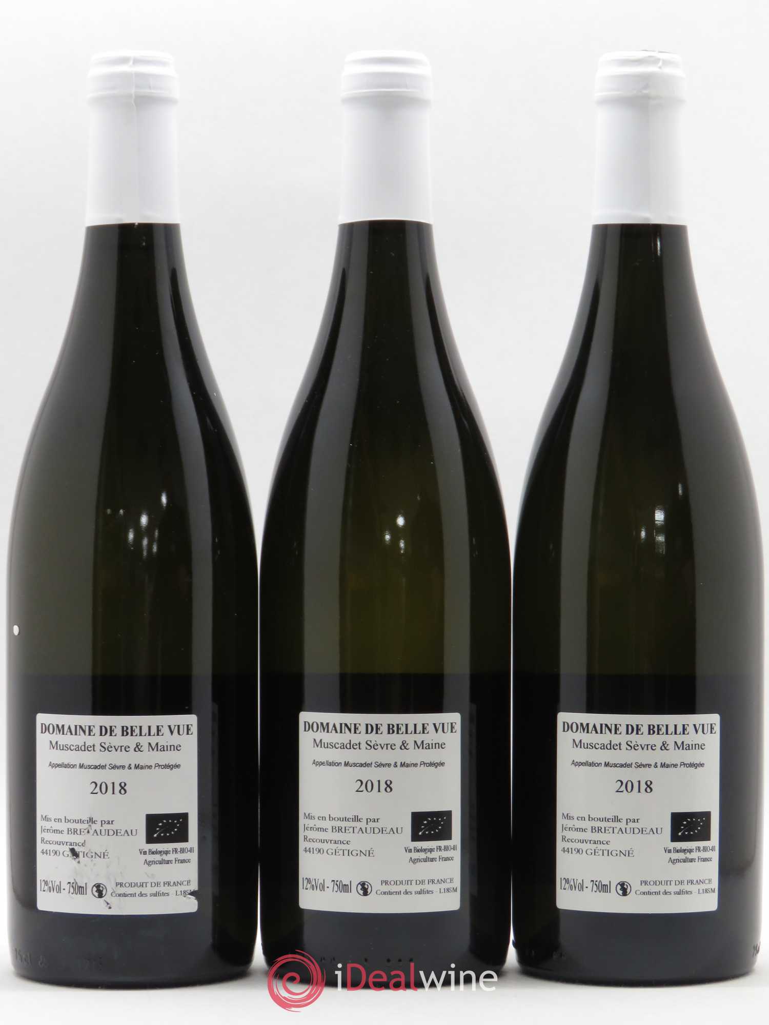Muscadet-Sèvre-et-Maine Gabbro Jérôme Bretaudeau - Domaine de Bellevue (sans prix de réserve) 2018 - Lot de 3 bouteilles - 1