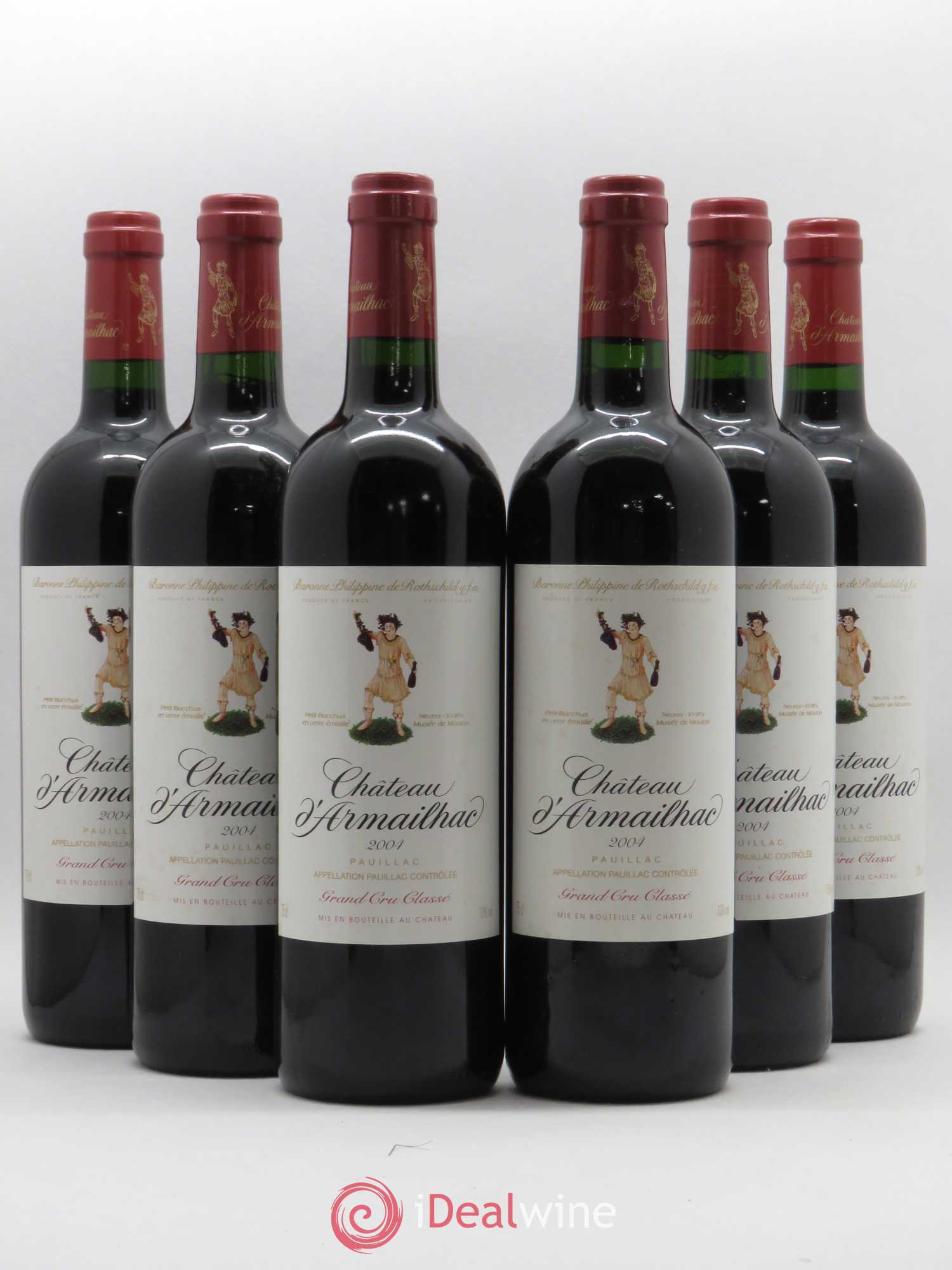 Château d' Armailhac - Mouton Baron(ne) Philippe 5ème Grand Cru Classé 2004 - Lot de 6 bouteilles - 0