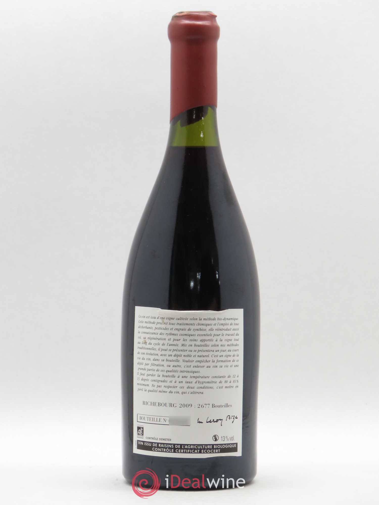 Richebourg Grand Cru Leroy (Domaine) 2009 - Lot de 1 bouteille - 1