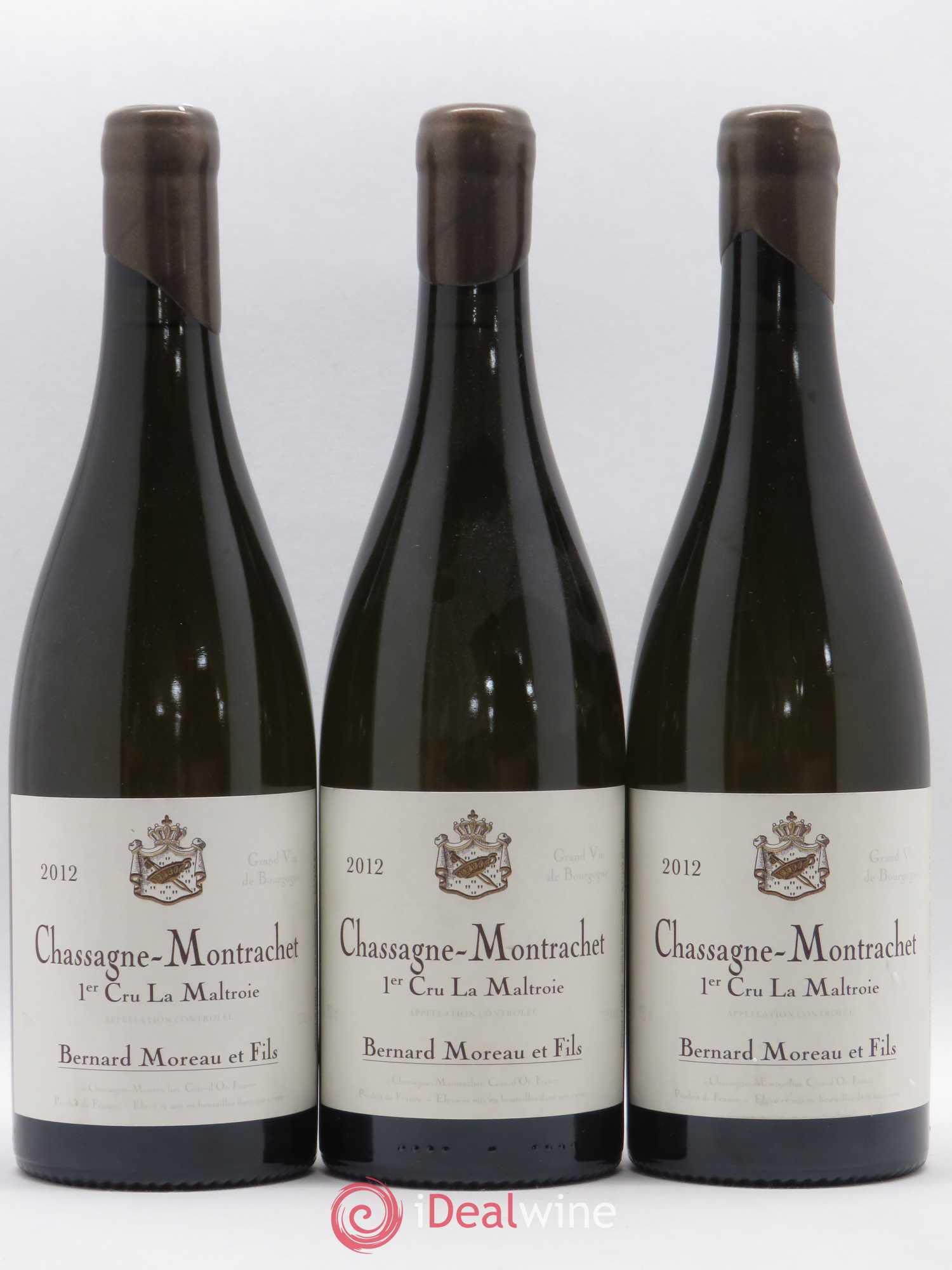 Chassagne-Montrachet 1er Cru La Maltroie Bernard Moreau 2012 - Posten von 3 Flaschen - 0