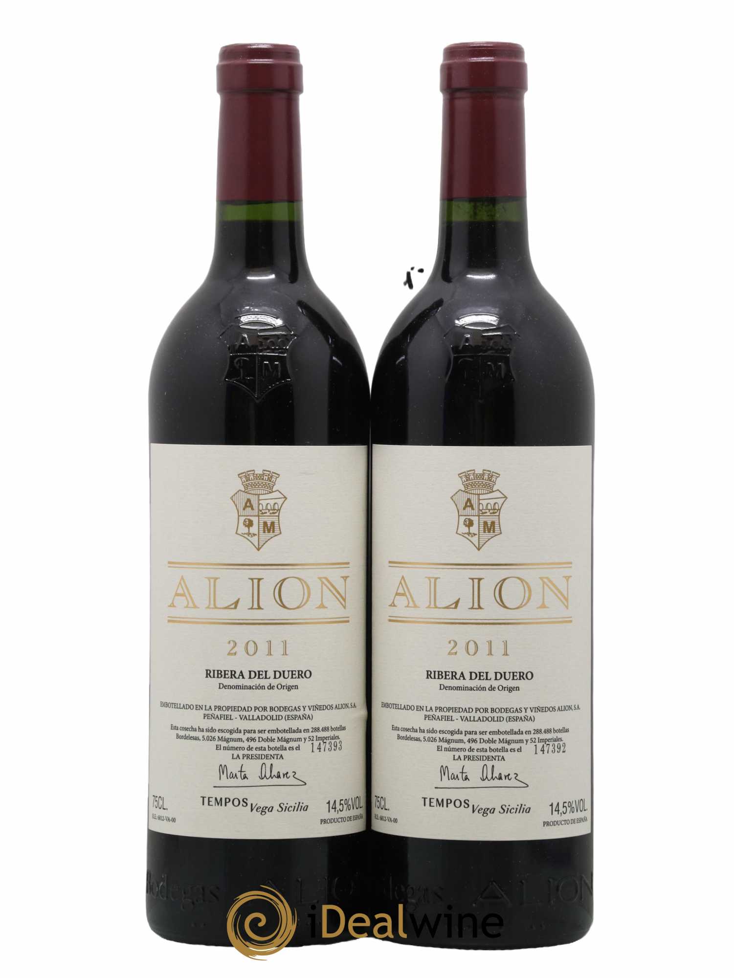 Ribera Del Duero DO Vega Sicilia Alion Famille Alvarez 2011 - Lot de 2 bouteilles - 0
