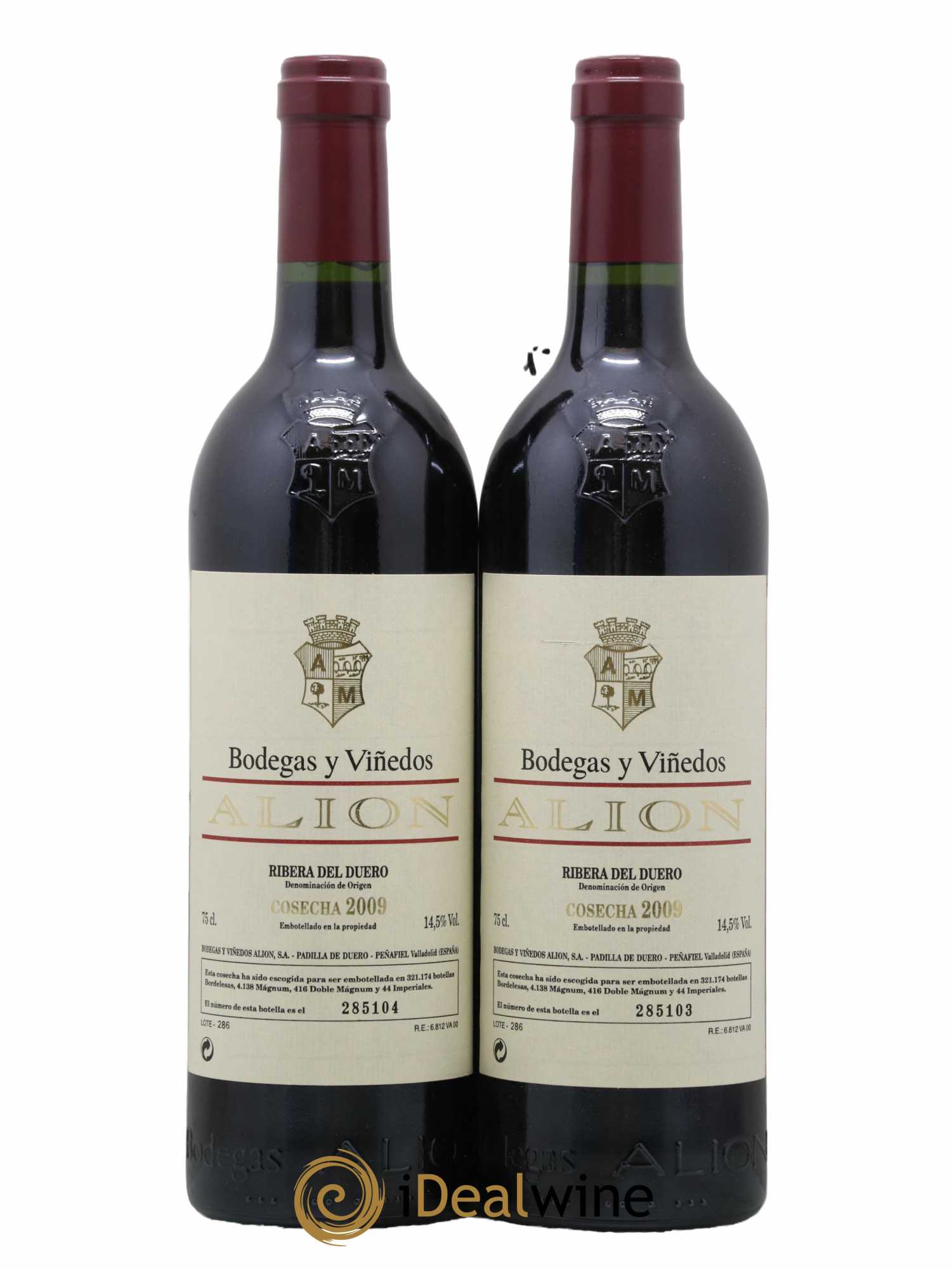 Ribera Del Duero DO Vega Sicilia Alion Famille Alvarez 2009 - Lot de 2 bouteilles - 0