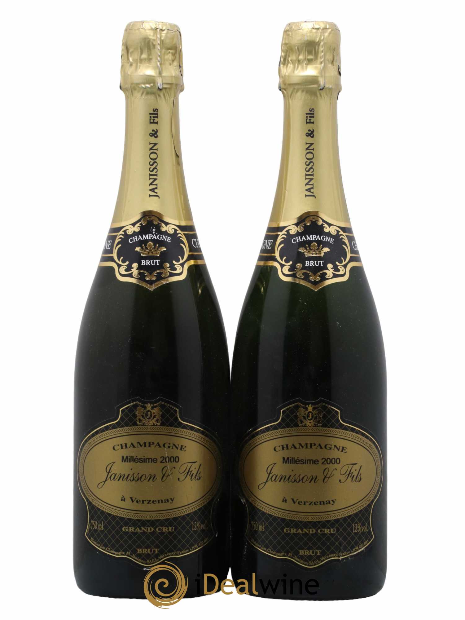 Champagne Brut Grand Cru Maison Janisson 2000 - Lot of 2 bottles - 0