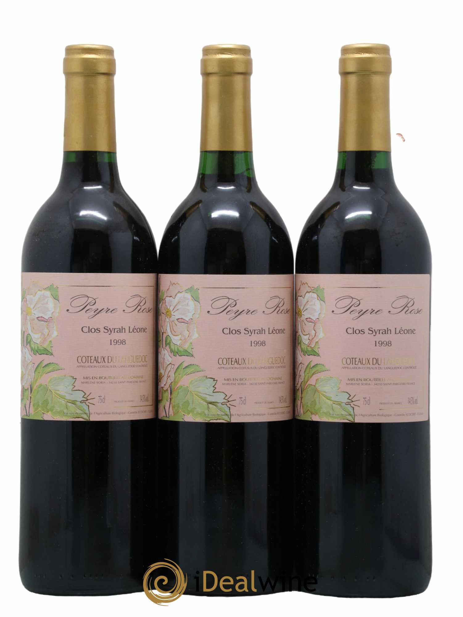 Coteaux du Languedoc Domaine Peyre Rose Belle Léone (anciennement Syrah Léone) Marlène Soria 1998 - Lot de 3 bouteilles - 0