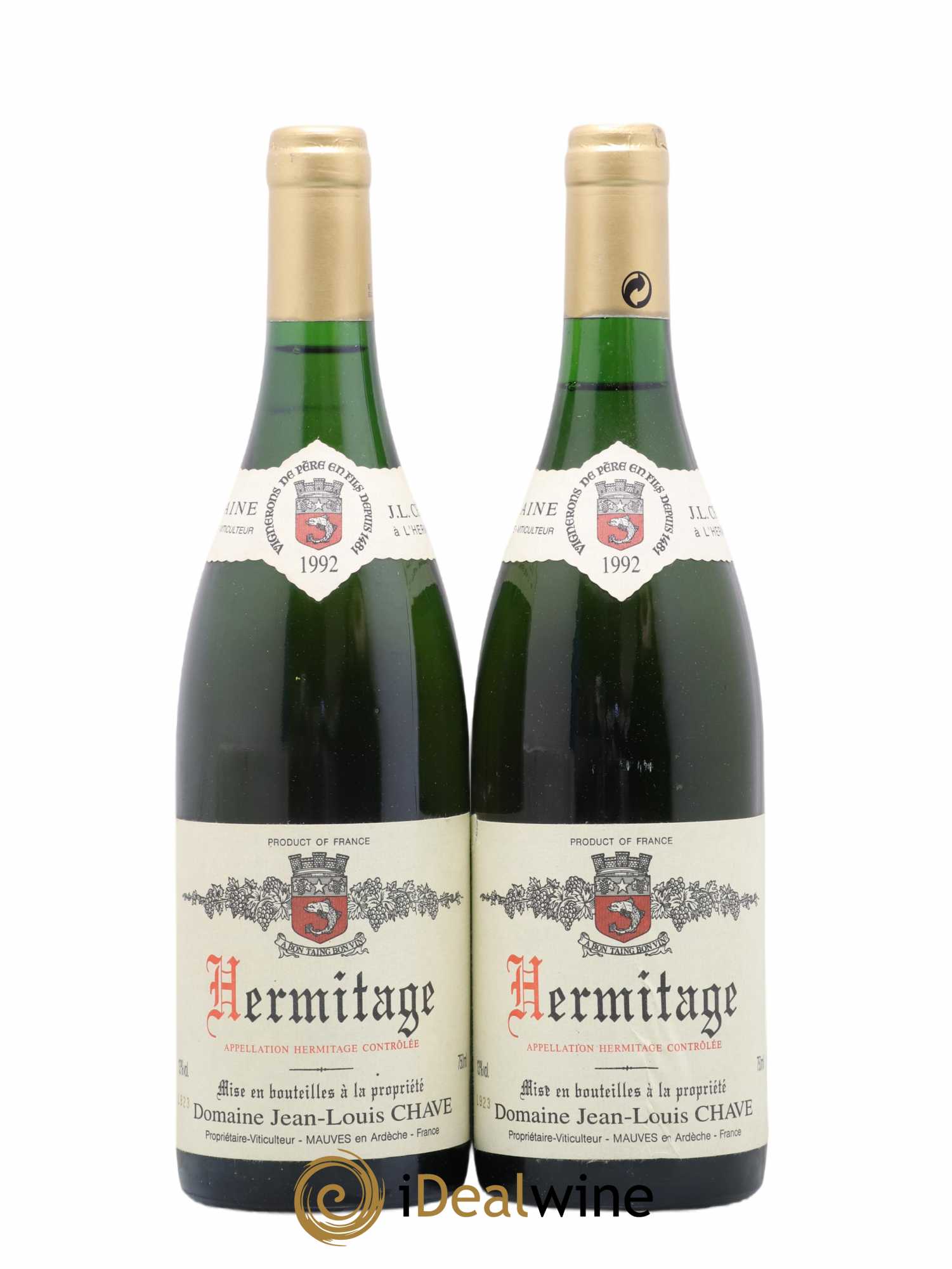 Hermitage Jean-Louis Chave 1992 - Lot de 2 bouteilles - 0