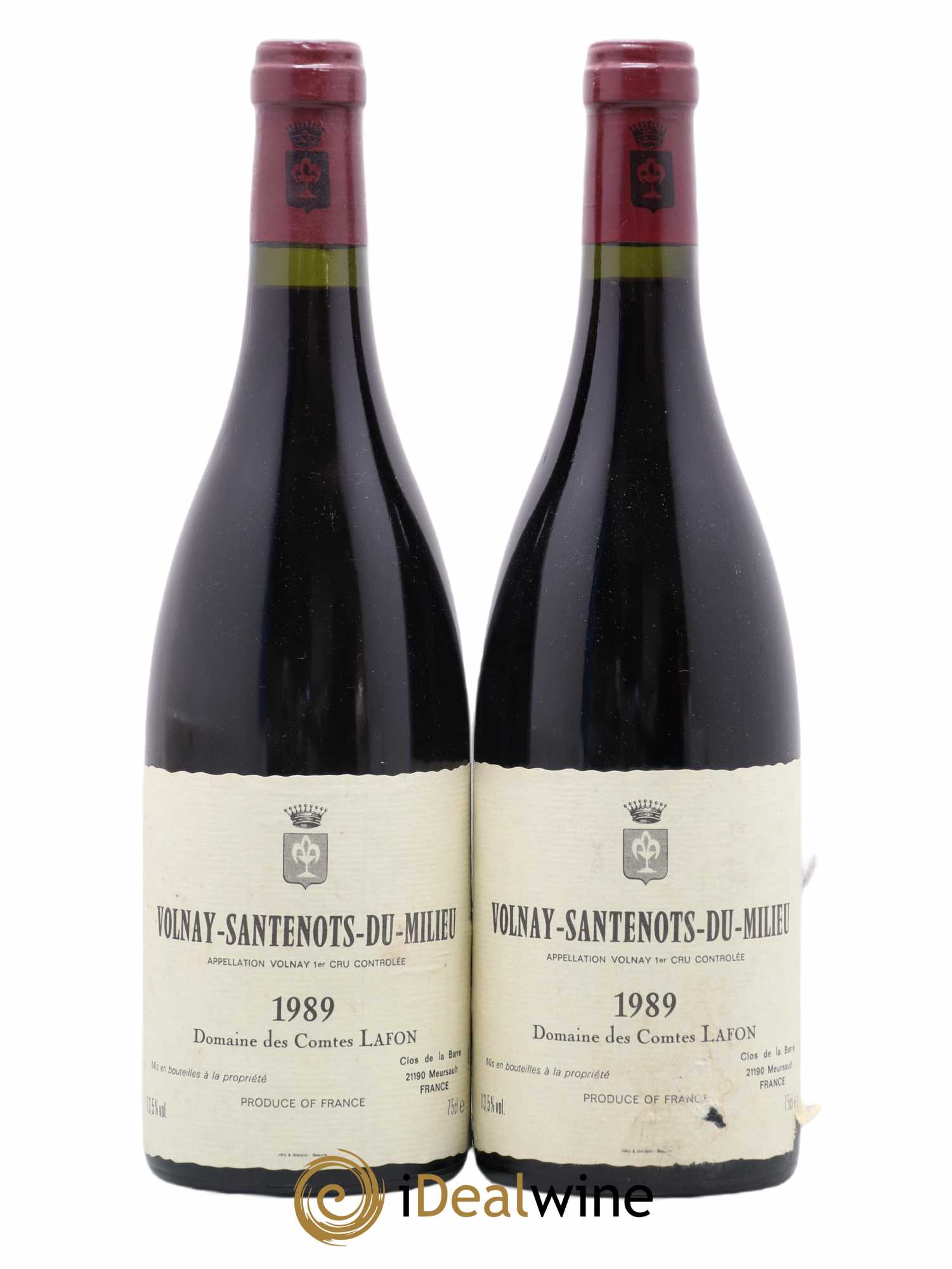 Volnay 1er Cru Santenots du Milieu Comtes Lafon (Domaine des) 1989 - Lotto di 2 bottiglie - 0