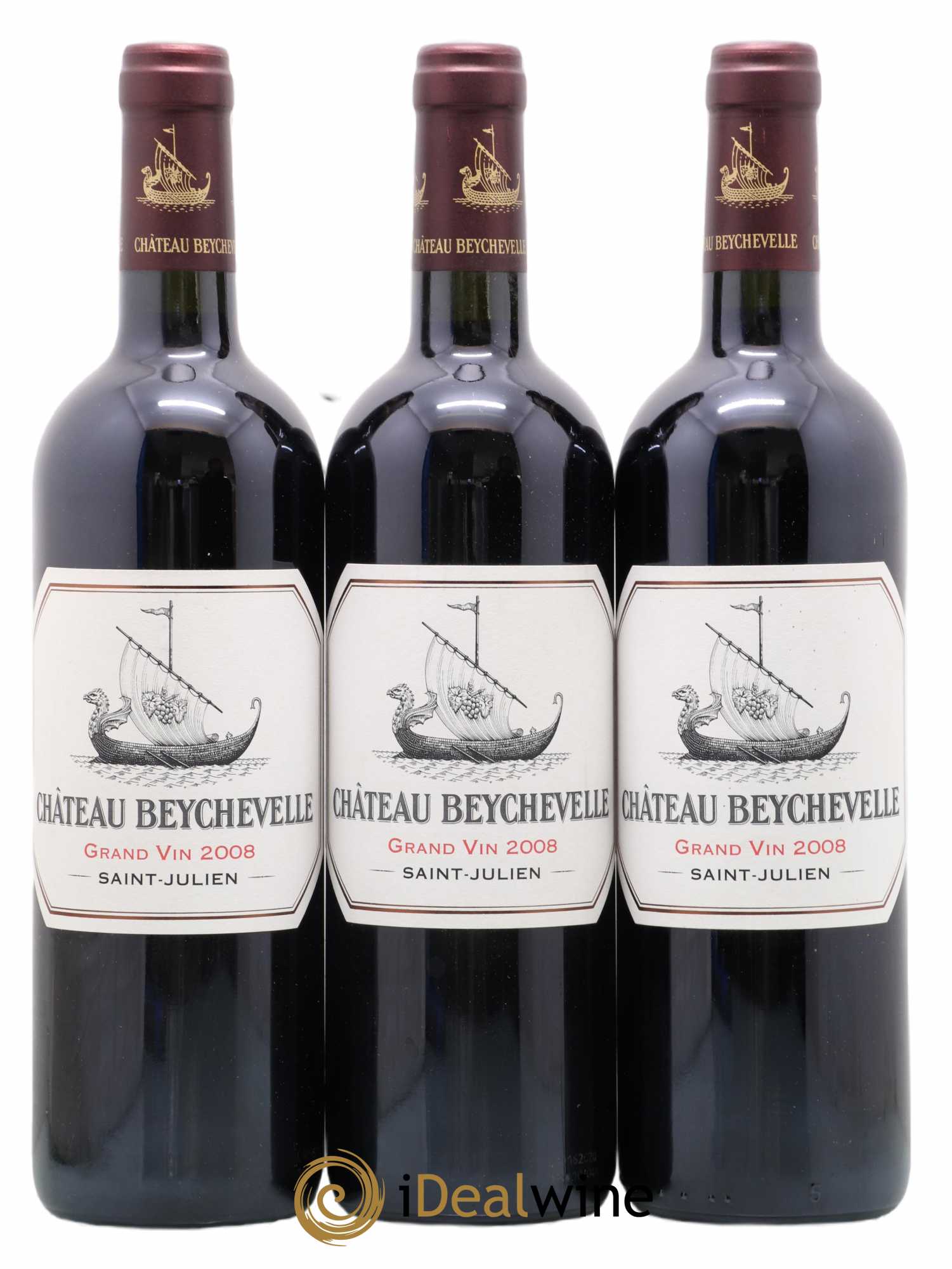 Château Beychevelle 4ème Grand Cru Classé 2008 - Lot de 3 bouteilles - 0