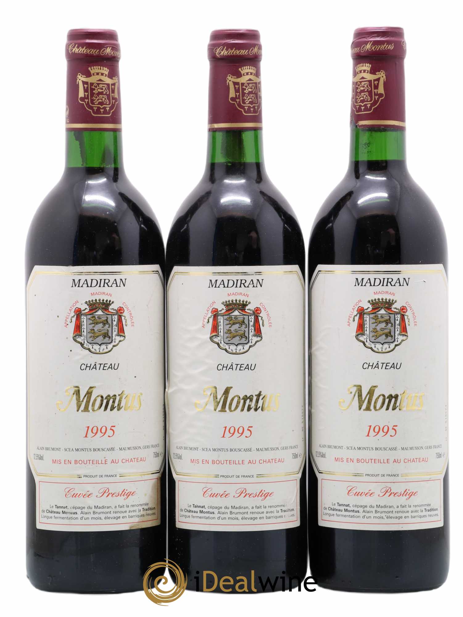 Madiran Château Montus-Prestige Alain Brumont 1995 - Lot de 3 bouteilles - 0
