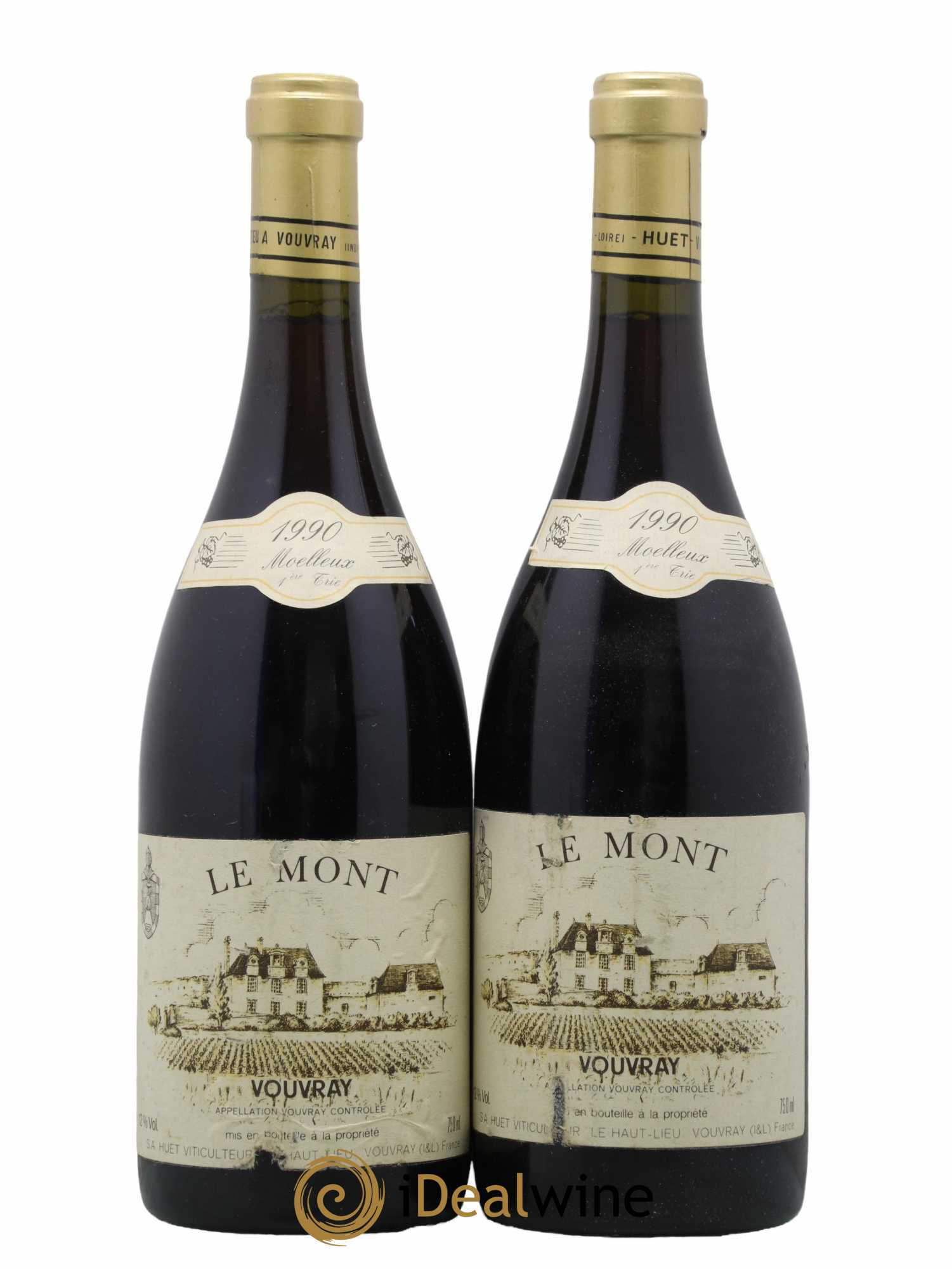 Vouvray Le Mont Moelleux 1ère Trie Domaine Huet 1990 - Lotto di 2 bottiglie - 0