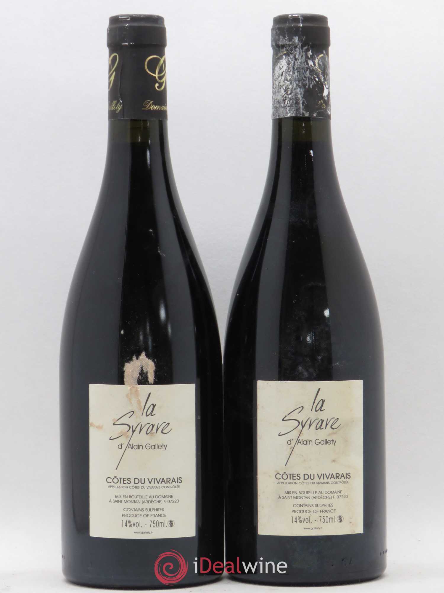 Côtes du Vivarais La Syrare Gallety (Domaine) 2005 - Lot de 2 bouteilles - 1
