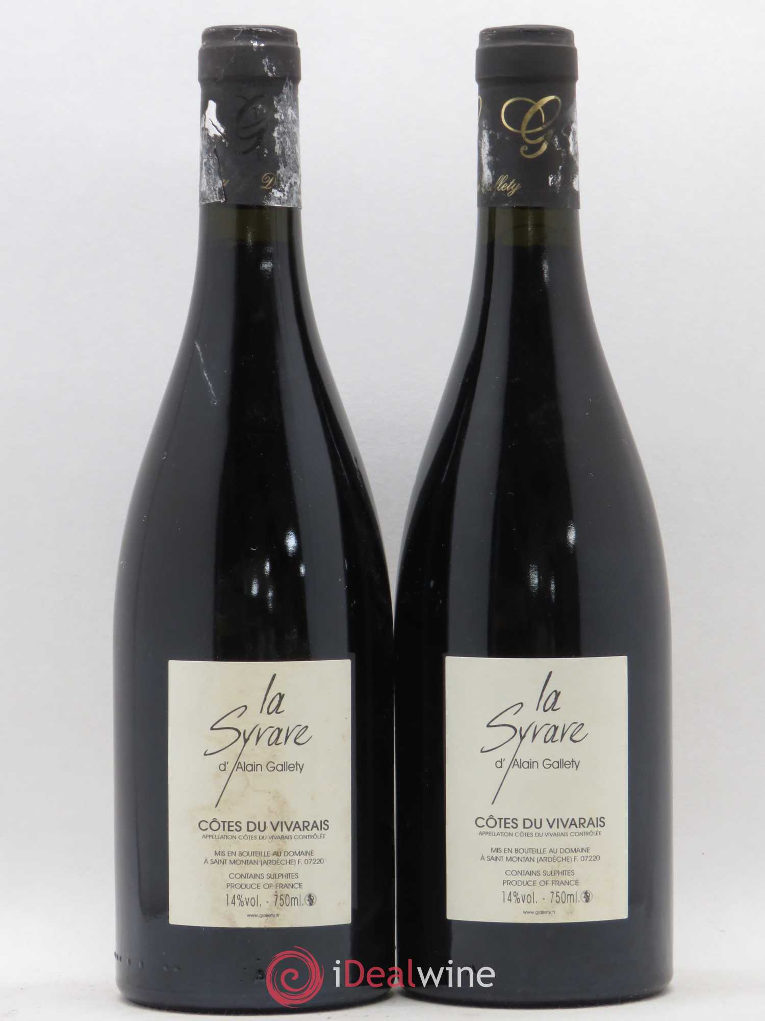 Côtes du Vivarais La Syrare Gallety (Domaine) 2005 - Lot de 2 bouteilles - 1