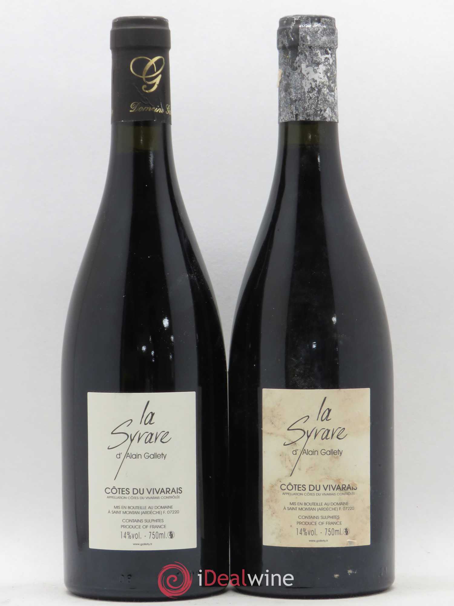 Côtes du Vivarais La Syrare Gallety (Domaine) 2005 - Lot de 2 bouteilles - 1
