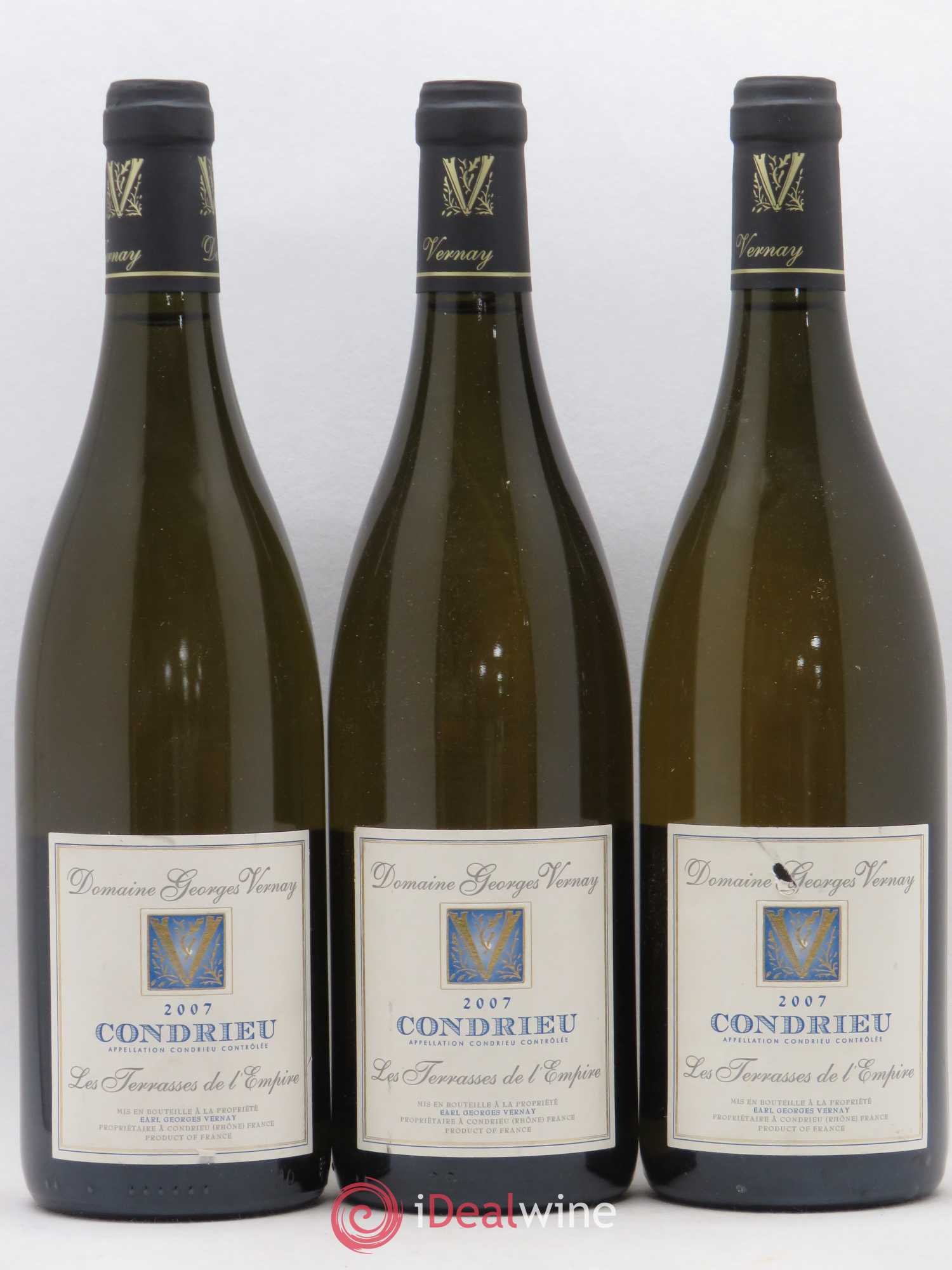 Condrieu Terrasses de l'Empire Georges Vernay 2007 - Lot de 3 bouteilles - 0