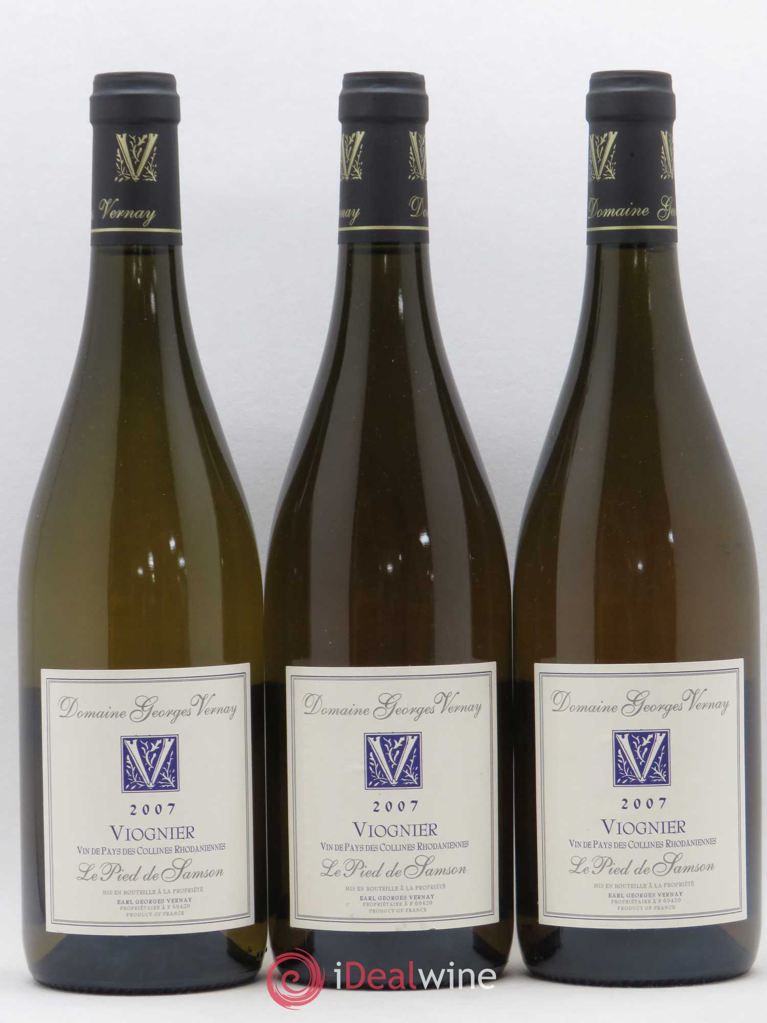 Collines Rhodaniennes Le Pied de Samson Georges Vernay 2007 - Lot de 3 bouteilles - 0
