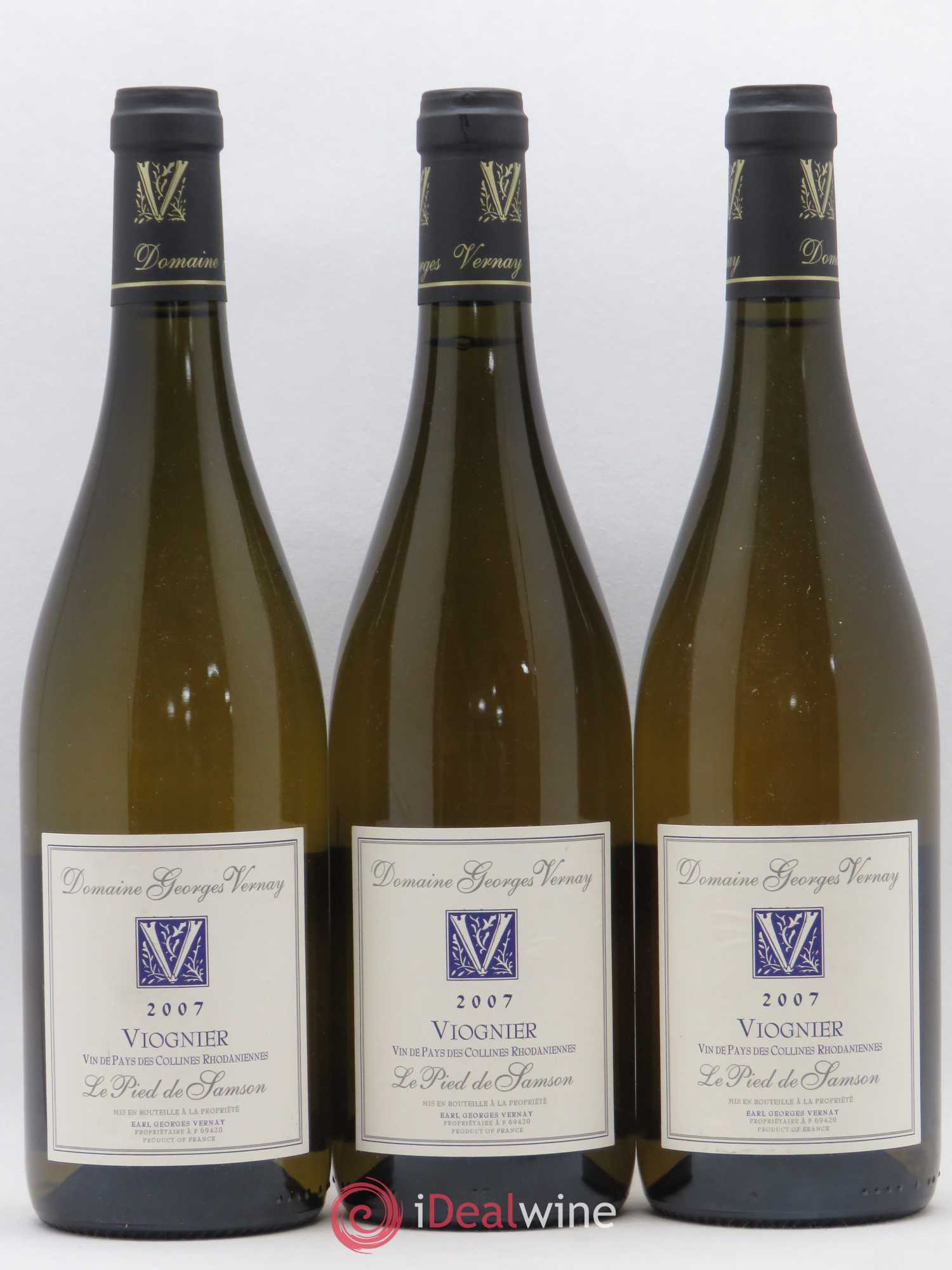 Collines Rhodaniennes Le Pied de Samson Georges Vernay 2007 - Lot de 3 bouteilles - 0