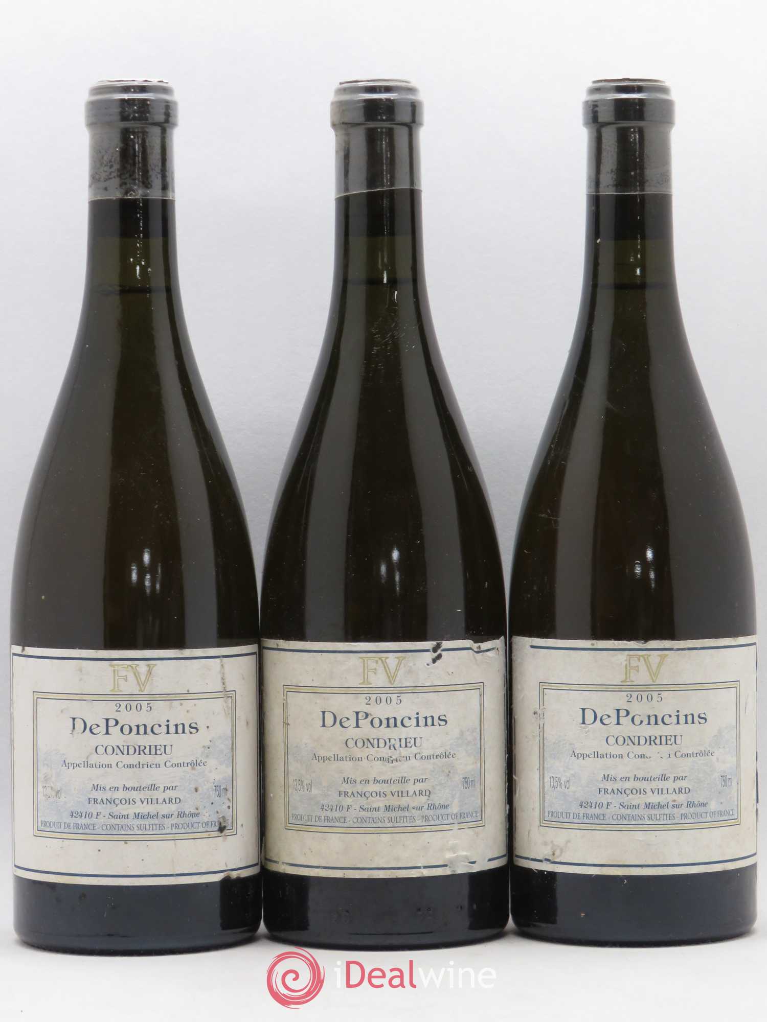 Condrieu Deponcins François Villard 2005 - Lot de 3 bouteilles - 0
