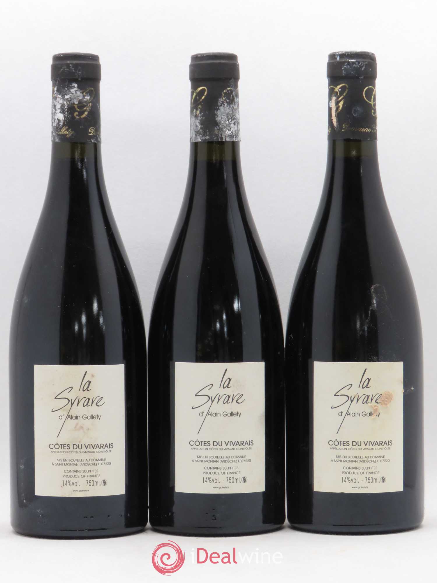 Côtes du Vivarais La Syrare Gallety (Domaine) 2005 - Lot de 3 bouteilles - 1