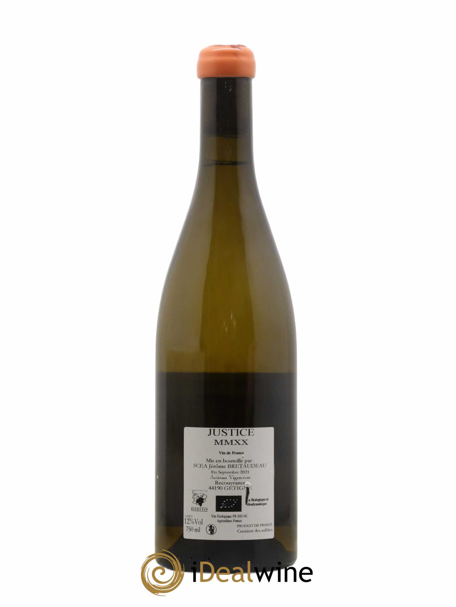 Vin de France La Justice Jérôme Bretaudeau - Domaine de Bellevue 2020 - Lot de 1 bouteille - 1