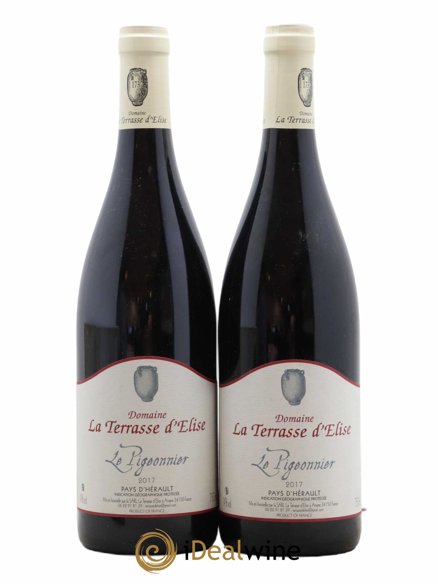 Pays d'Hérault Le Pigeonnier Terrasse d'Elise (Domaine de la) 2017 - Lot de 2 bouteilles - 0