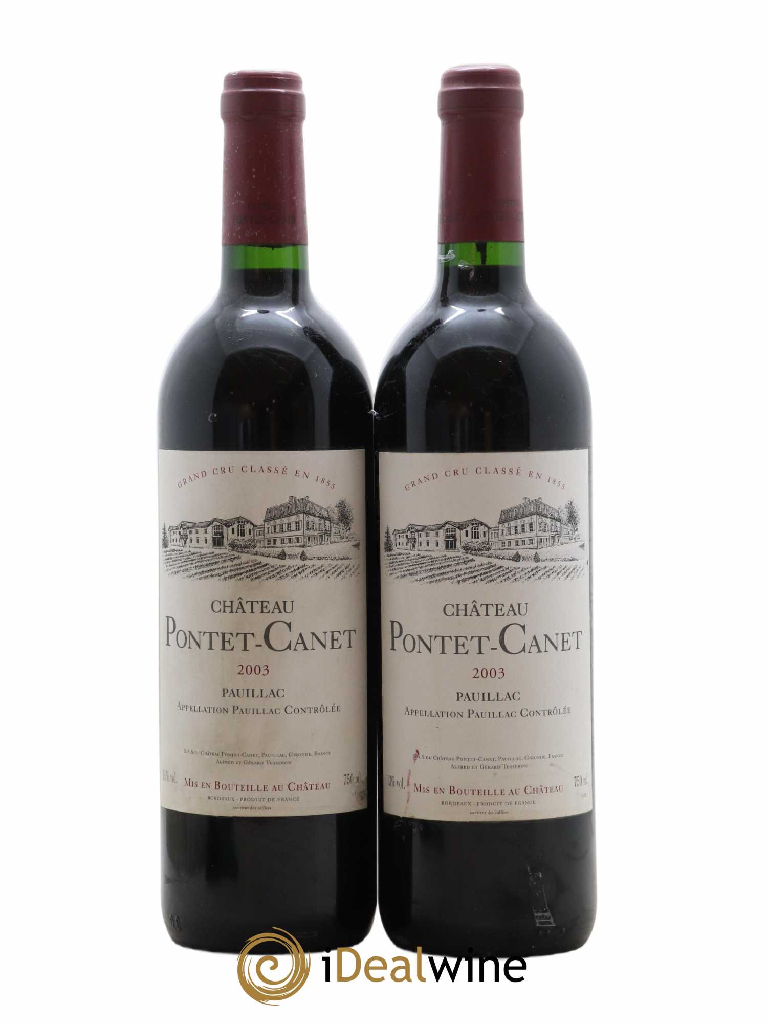 Château Pontet Canet 5ème Grand Cru Classé 2003 - Lot de 2 bouteilles - 0