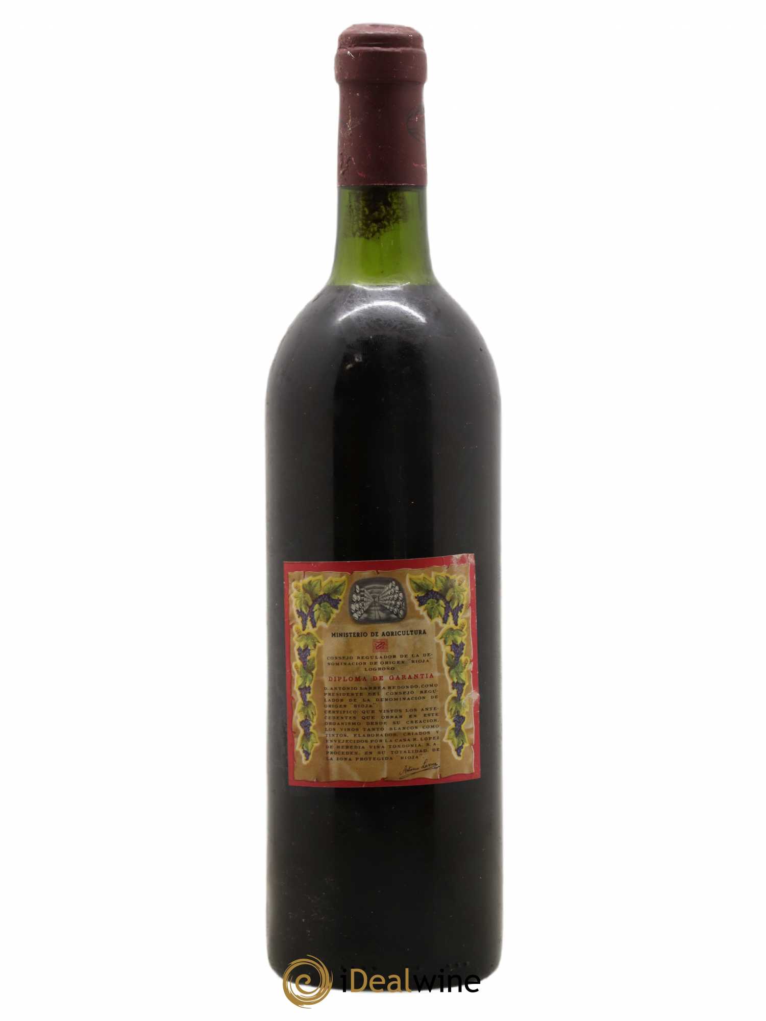 Rioja Gran Reserva Vina Tondonia R. Lopez de Heredia Gran Reserva 1968 - Lot de 1 bouteille - 1