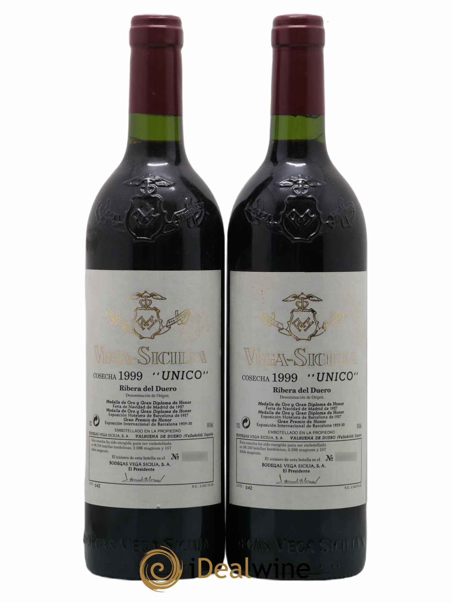Ribera Del Duero DO Vega Sicilia Unico Famille Alvarez 1999 - Lot de 2 bouteilles - 0