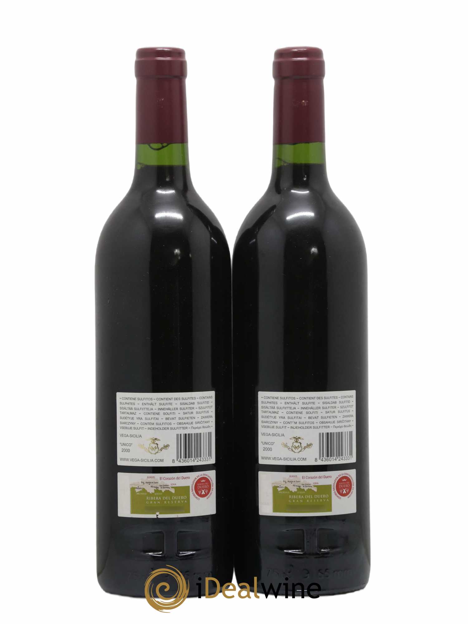 Ribera Del Duero DO Vega Sicilia Unico Famille Alvarez 2000 - Lot de 2 bouteilles - 1