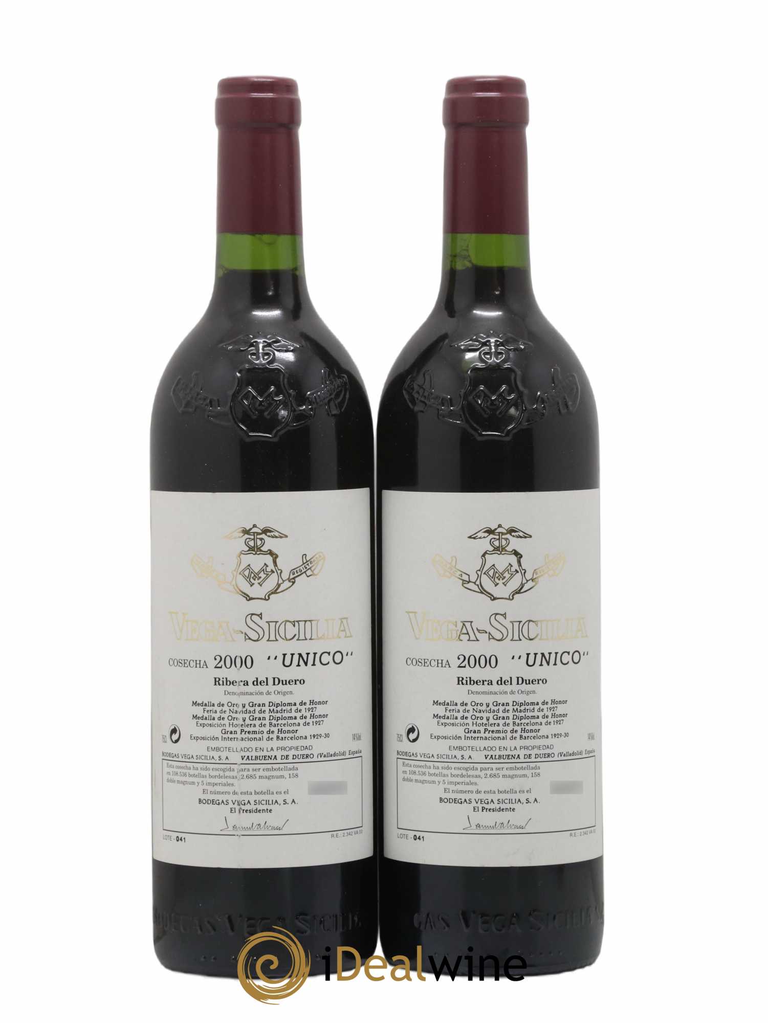 Ribera Del Duero DO Vega Sicilia Unico Famille Alvarez 2000 - Lot de 2 bouteilles - 0
