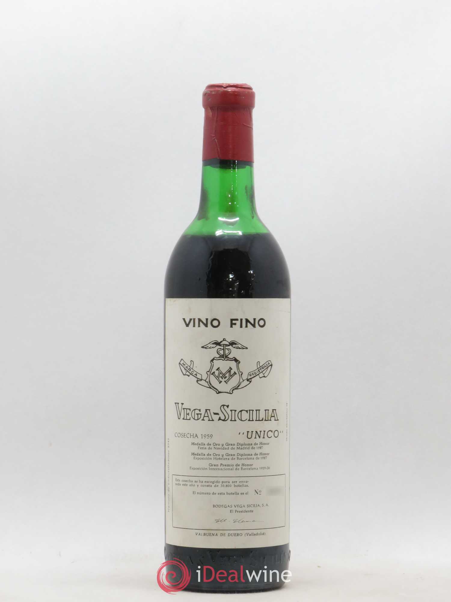 Ribera Del Duero DO Vega Sicilia Unico Famille Alvarez 1959 - Lot de 1 bouteille - 0