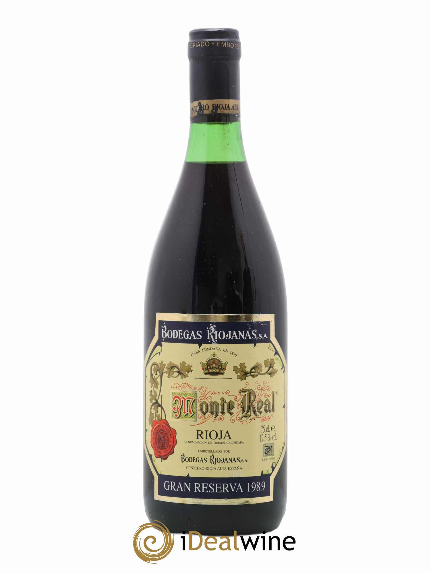 Rioja DOCA Monte Real Gran Reserva Bodegas Riojanas 1989 - Lot de 1 bouteille - 0