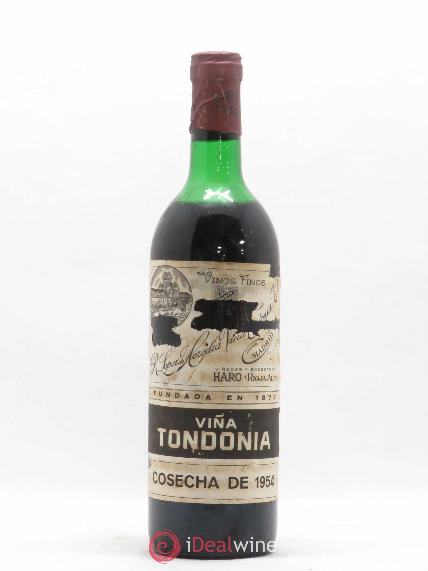 Rioja DOCA Reserva Vina Tondonia R. Lopez de Heredia 1954 - Lot de 1 bouteille - 0