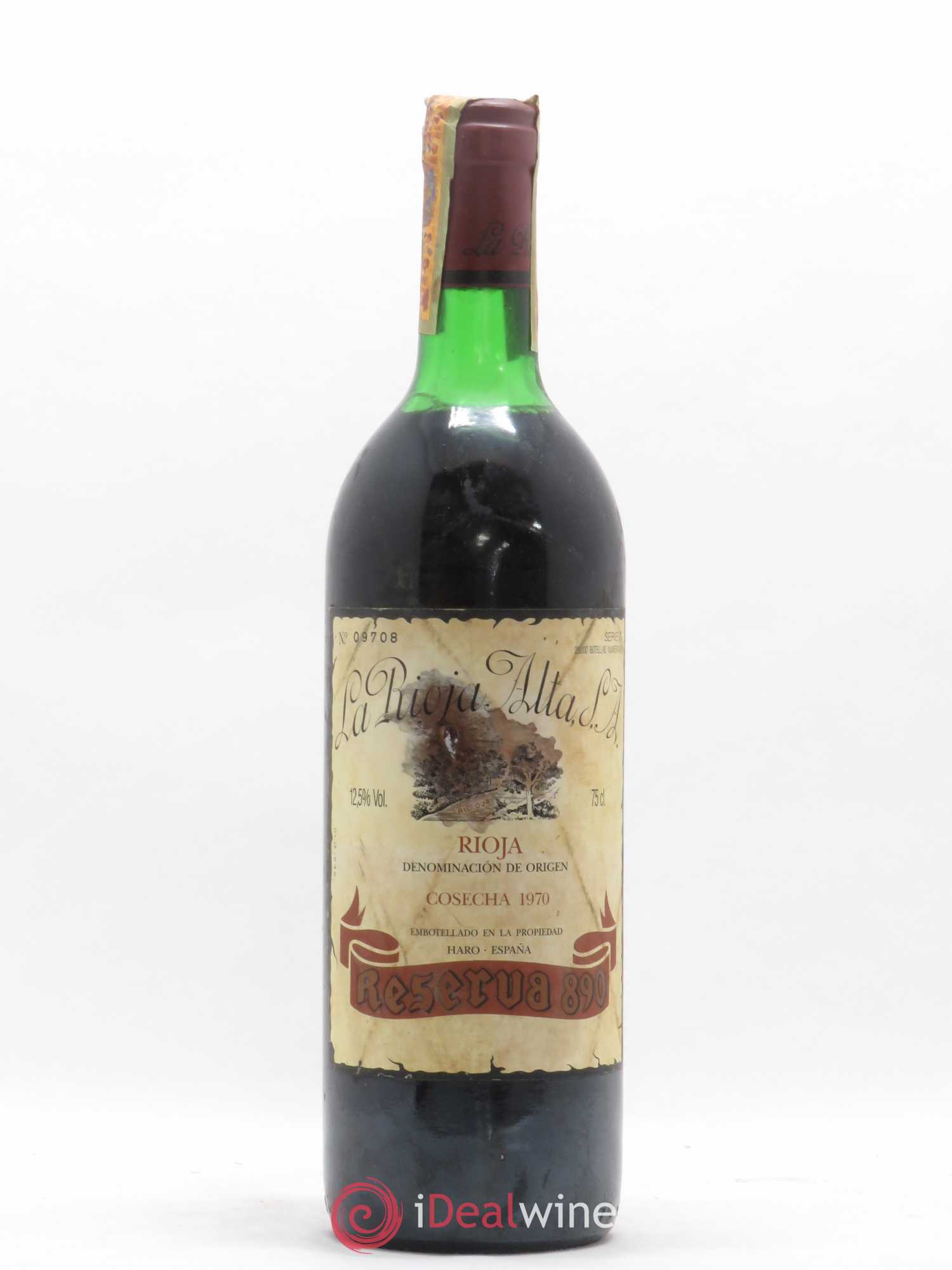 Rioja DOCA La Rioja Alta S.A. Reserva 890 1970 - Lotto di 1 bottiglia - 0
