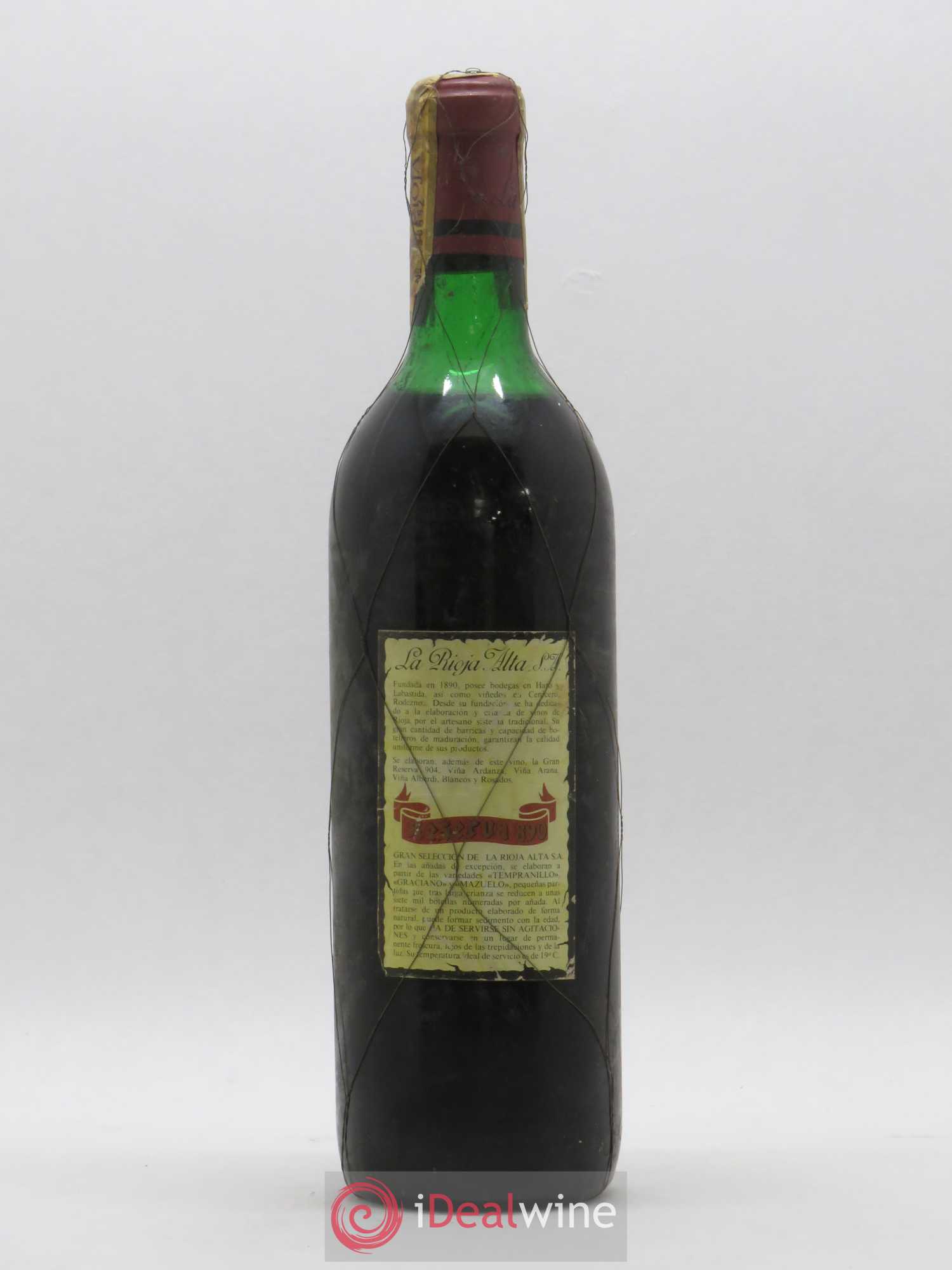 Rioja DOCA Reserva 890 La Rioja Alta 1970 - Lot de 1 bouteille - 1
