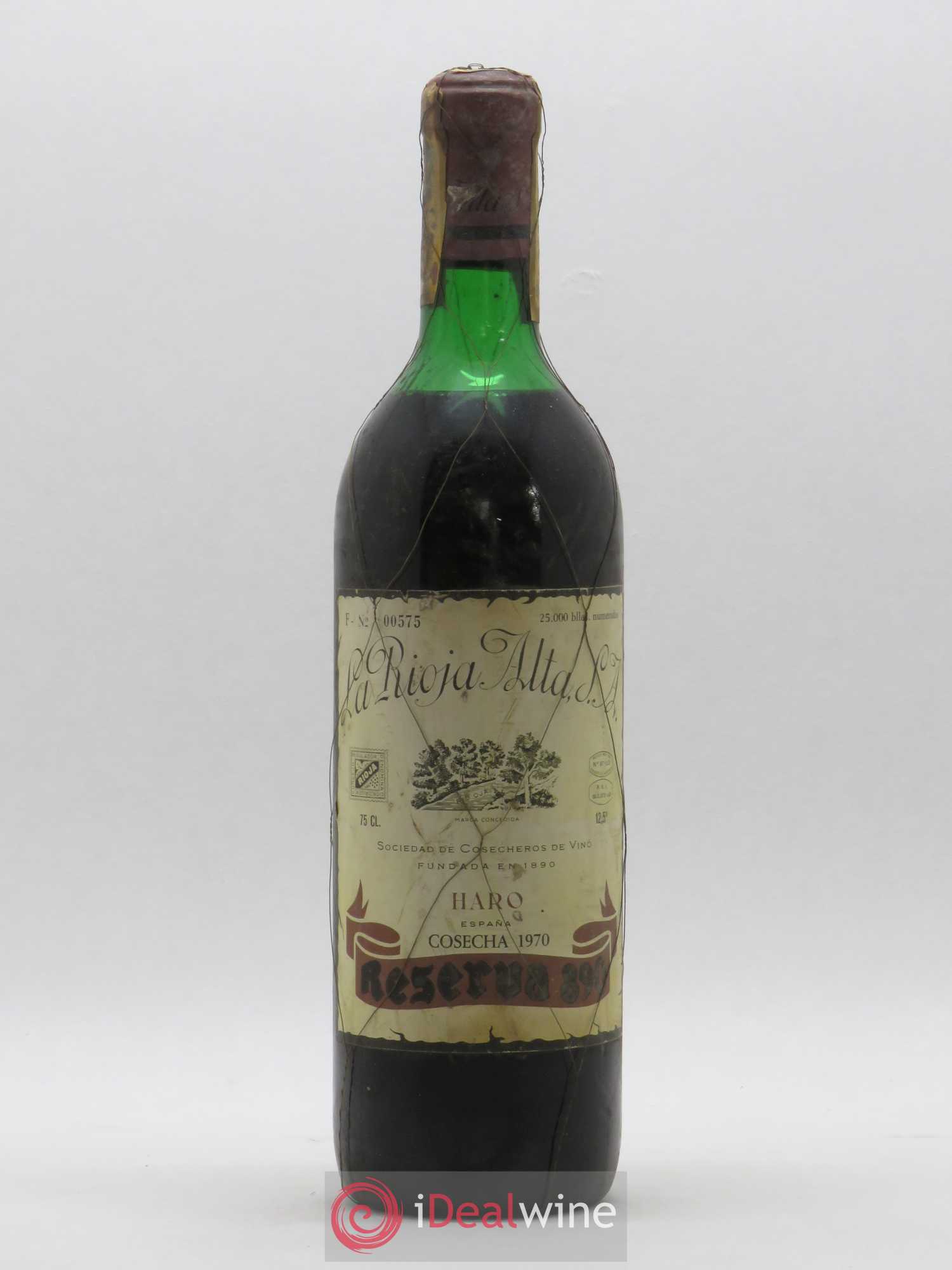 Rioja DOCA Reserva 890 La Rioja Alta 1970 - Lot de 1 bouteille - 0