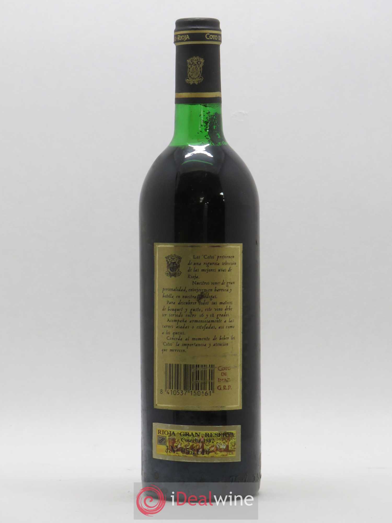 Rioja DOCA Gran Reserva Privada Coto De Imaz Bodegas El Coto 1982 - Lot of 1 bottle - 1