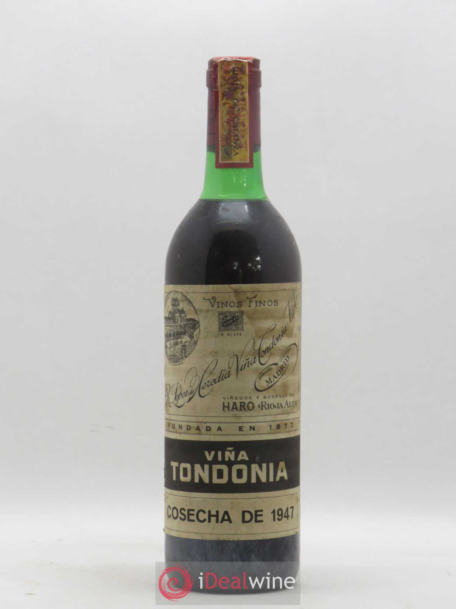 Rioja DOCA Reserva Vina Tondonia R. Lopez de Heredia 1947 - Lot de 1 bouteille - 0