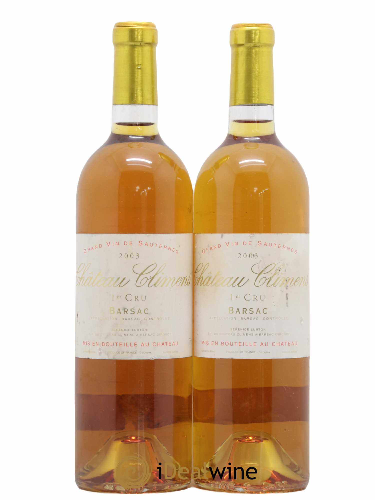Château Climens 1er Grand Cru Classé 2003 - Lotto di 2 bottiglie - 0
