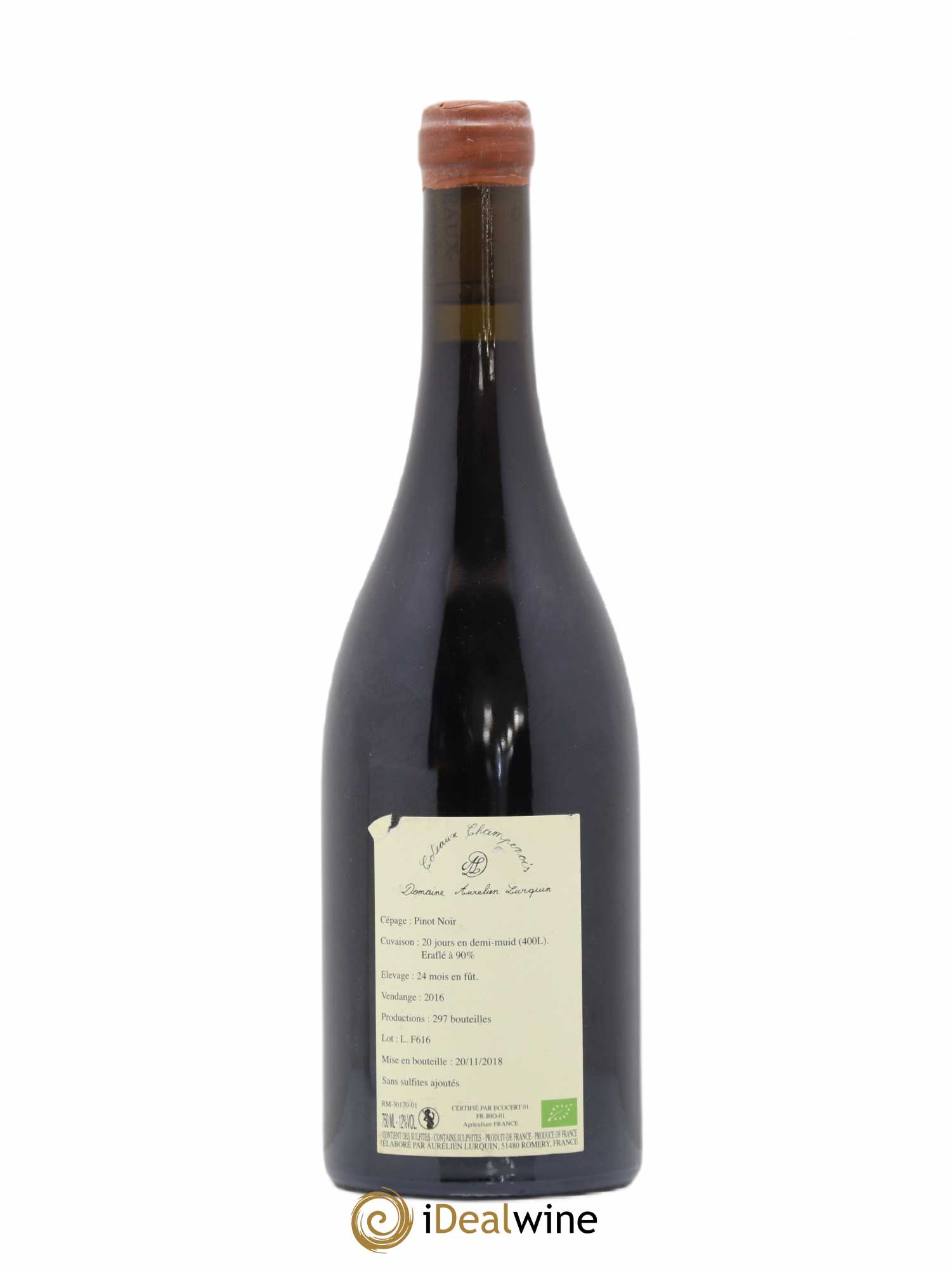 Coteaux Champenois Domaine Aurélien Lurquin Pinot Noir Les Forcières à l'état pur (Sans Souffre) 2016 - Posten von 1 Flasche - 1