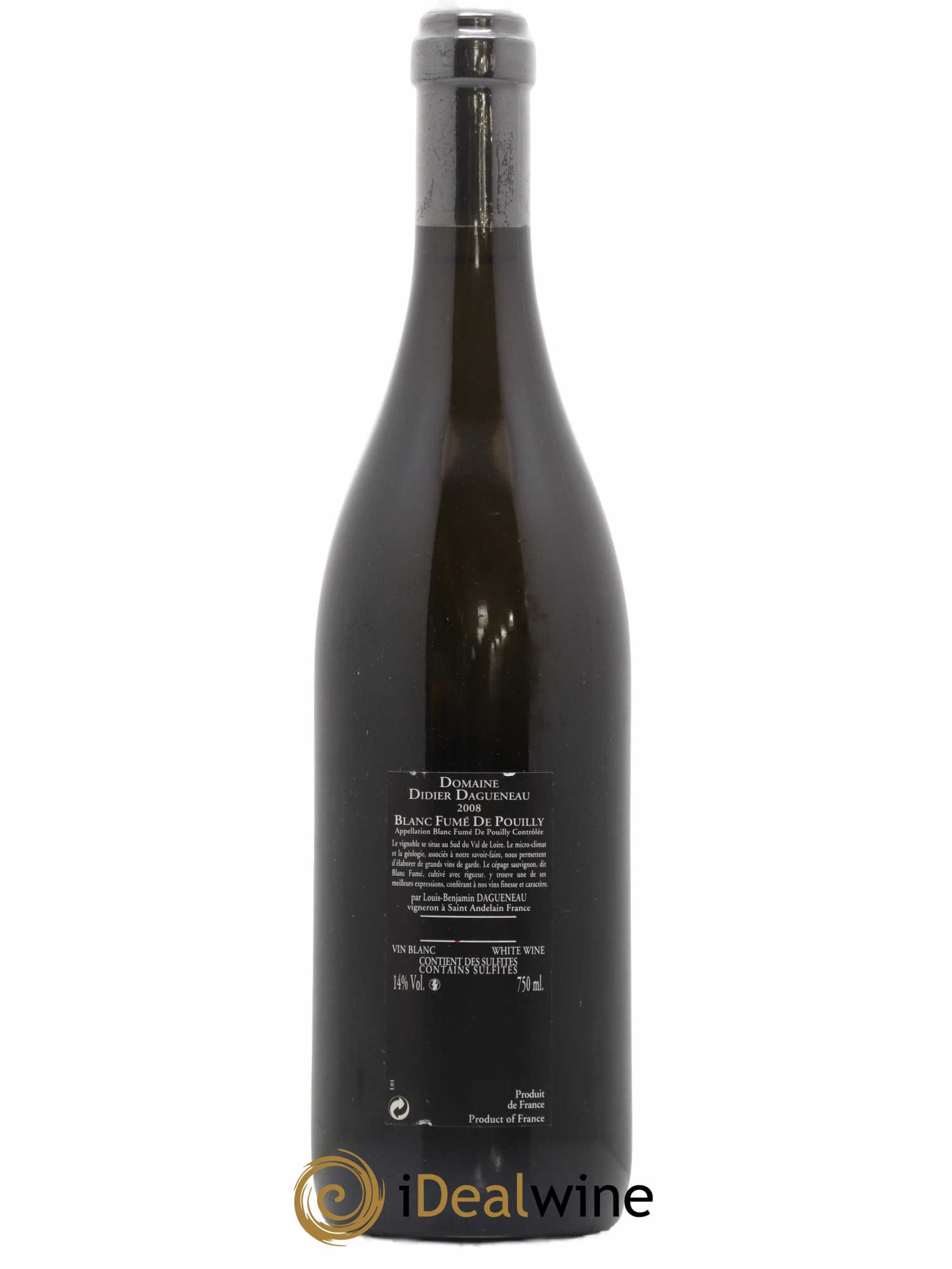 Vin de France (anciennement Pouilly-Fumé) Silex Dagueneau (Domaine Didier - Louis-Benjamin) 2008 - Lot de 1 bouteille - 1