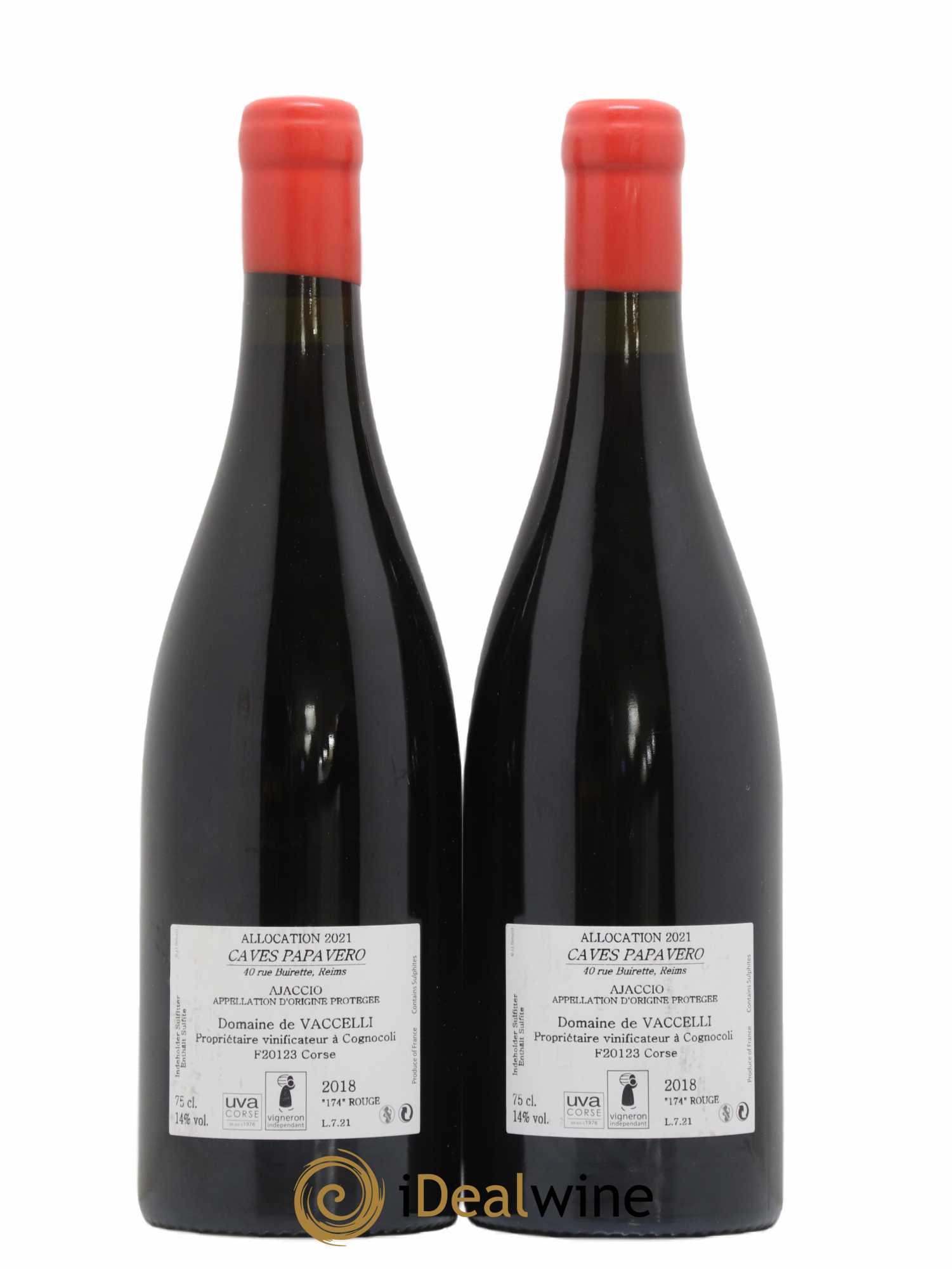 Ajaccio Granit 174 Vaccelli 2018 - Lot de 2 bouteilles - 1