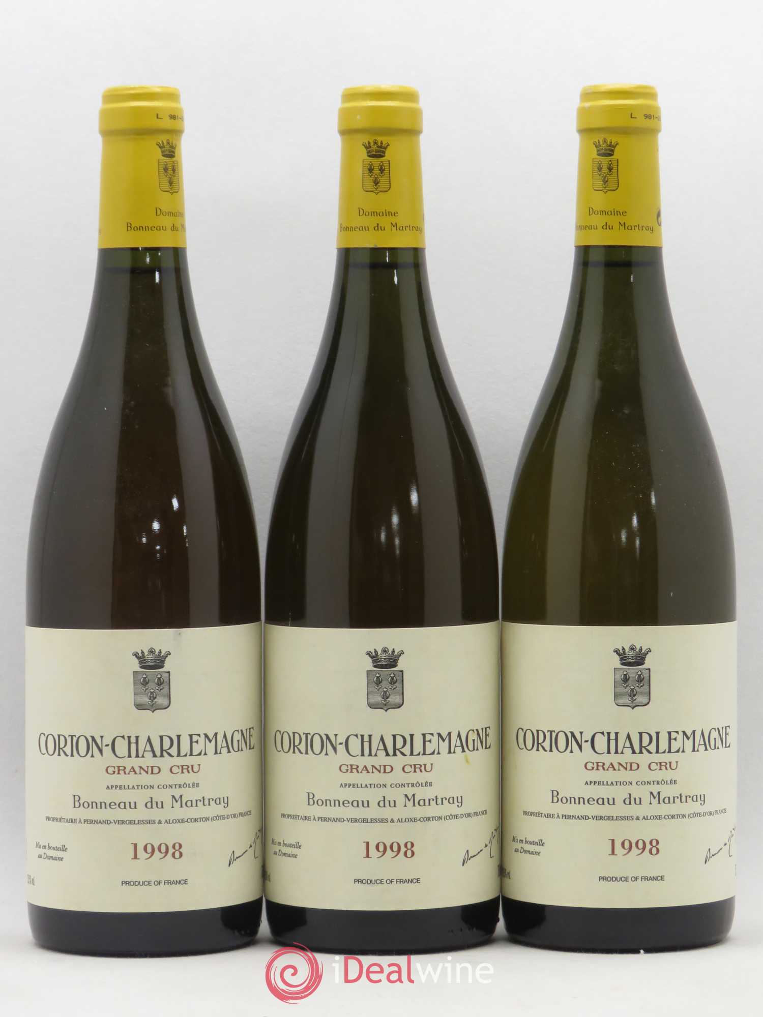Corton-Charlemagne Grand Cru Bonneau du Martray (Domaine) 1998 - Lot de 3 bouteilles - 0