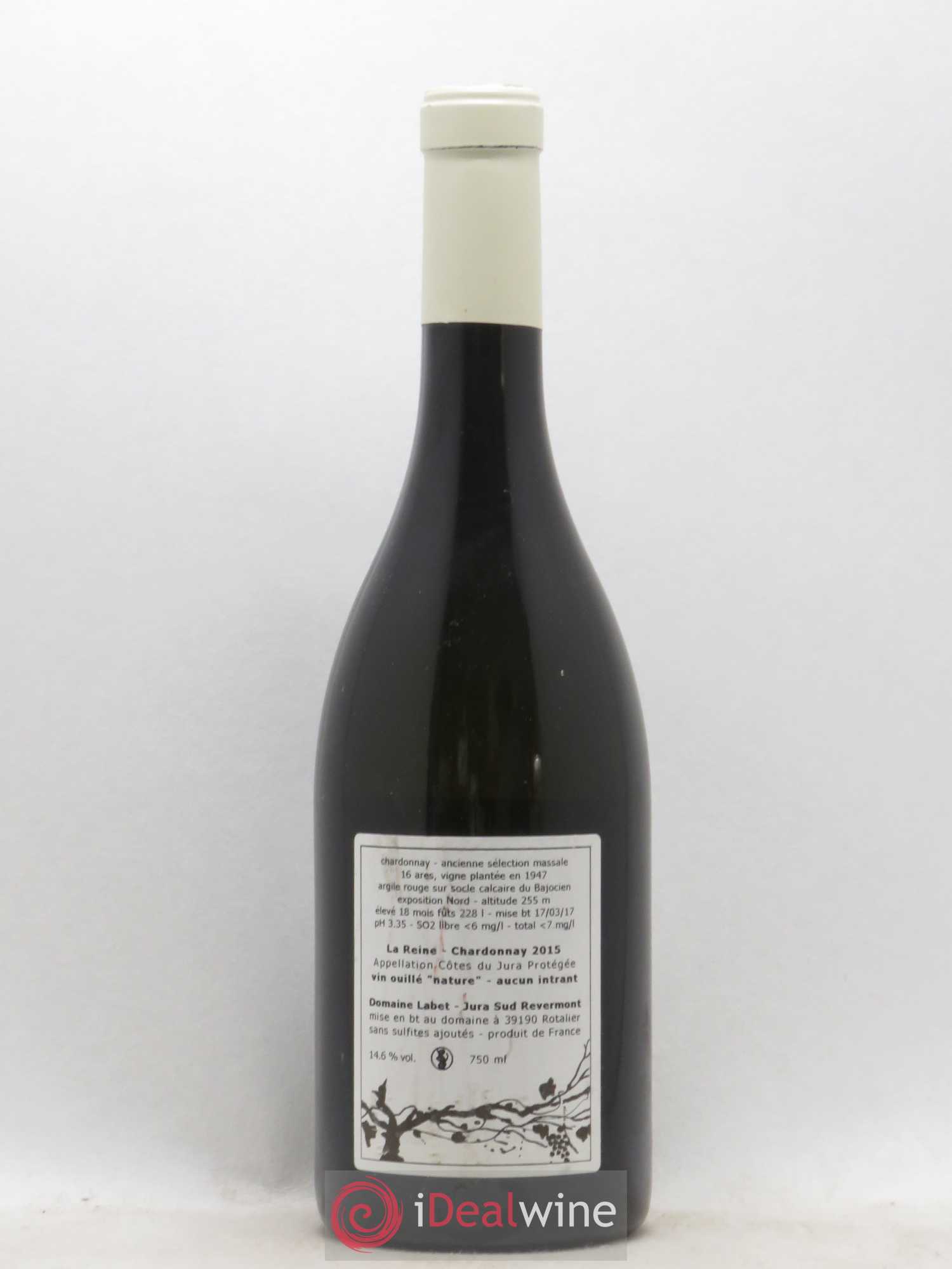 Côtes du Jura Chardonnay La Reine Romain - Julien  - Charline Labet Sélections massales 2015 - Lot de 1 bouteille - 1