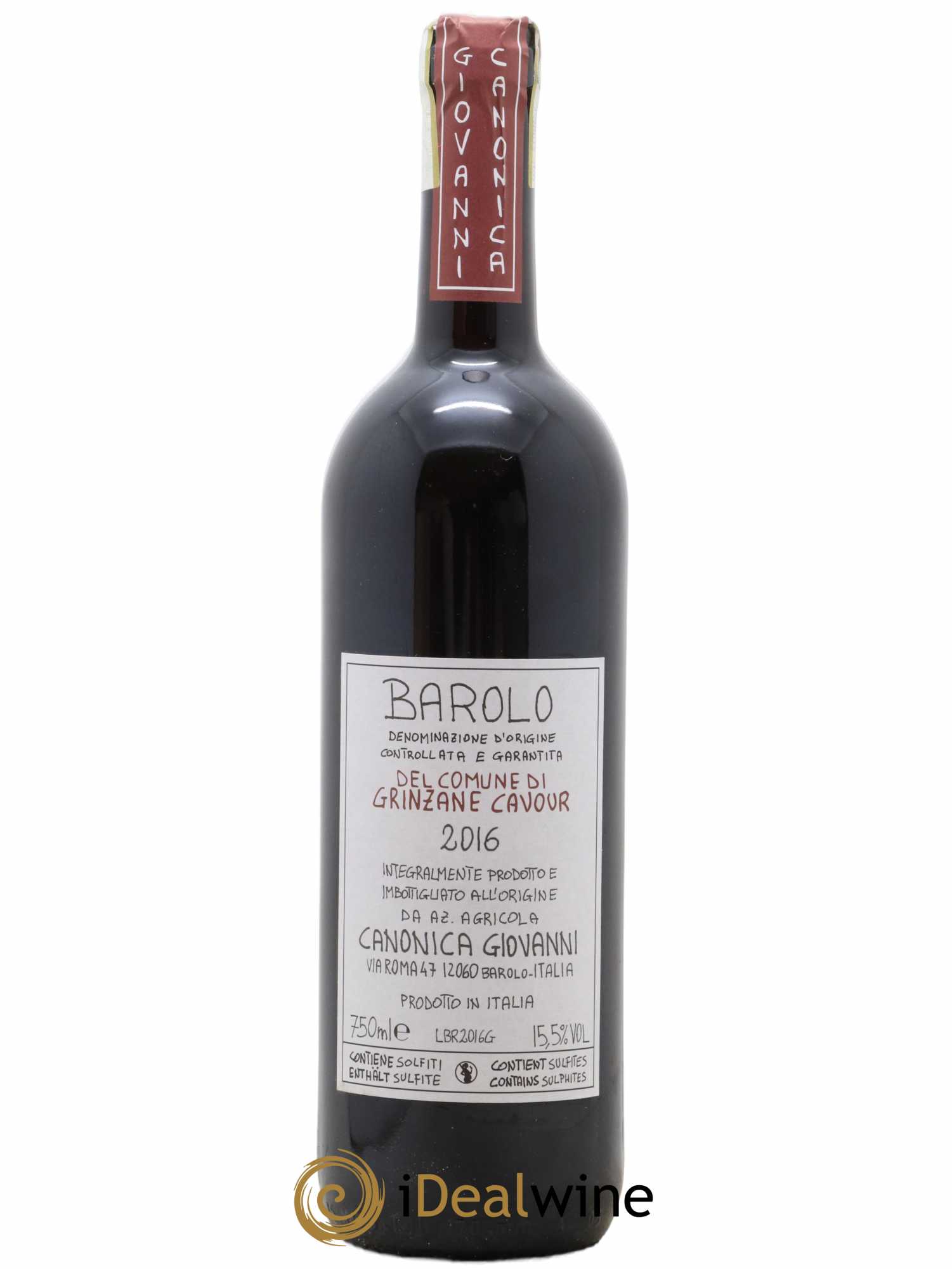 Barolo DOCG Grinzane Cavour Giovanni Canonica 2016 - Lot de 1 bouteille - 0