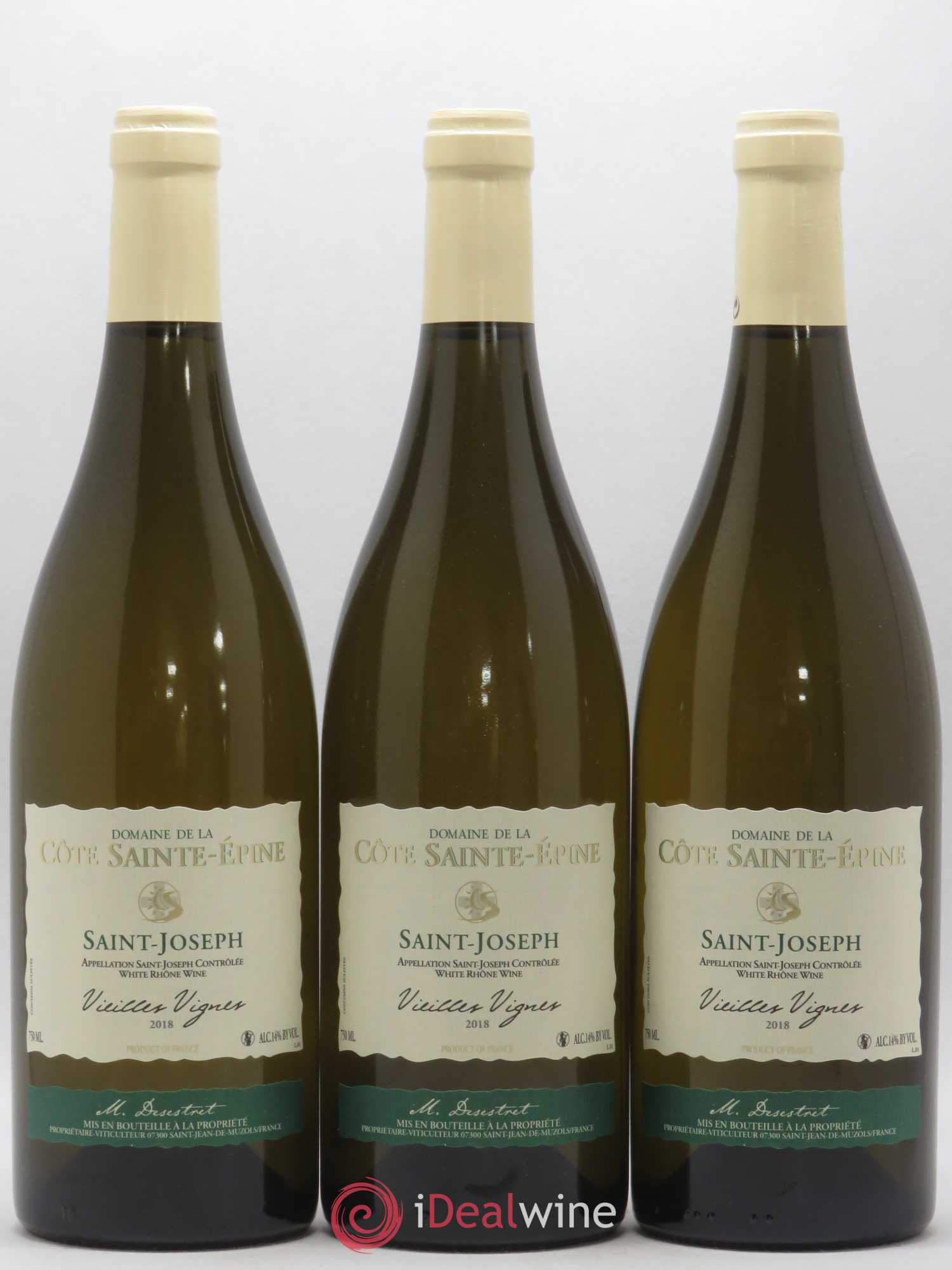 Saint-Joseph Vieilles Vignes Domaine de La Cote Sainte Epine (sans prix de réserve) 2018 - Posten von 3 Flaschen - 0