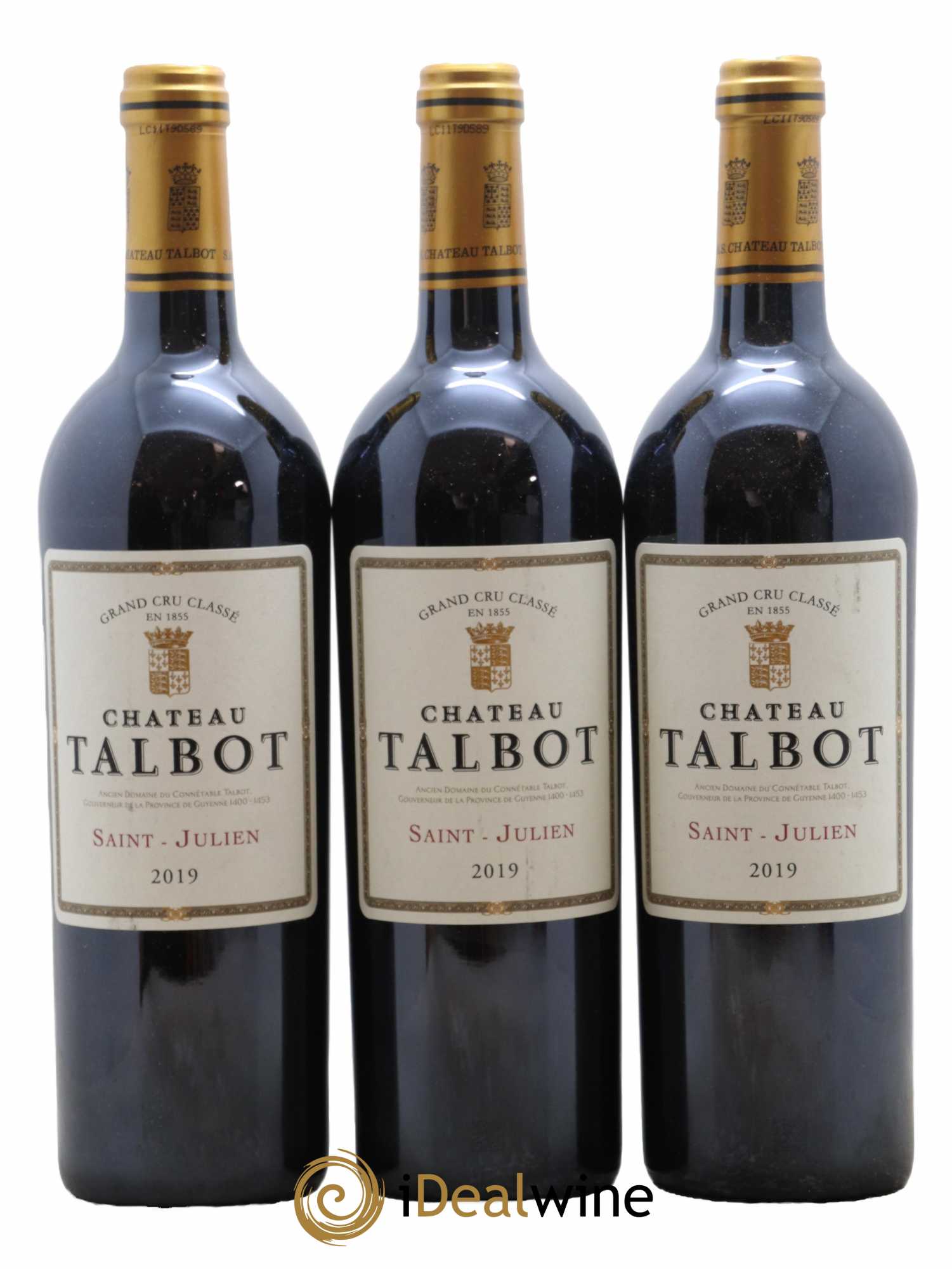 Château Talbot 4ème Grand Cru Classé 2019 - Lot de 3 bouteilles - 0
