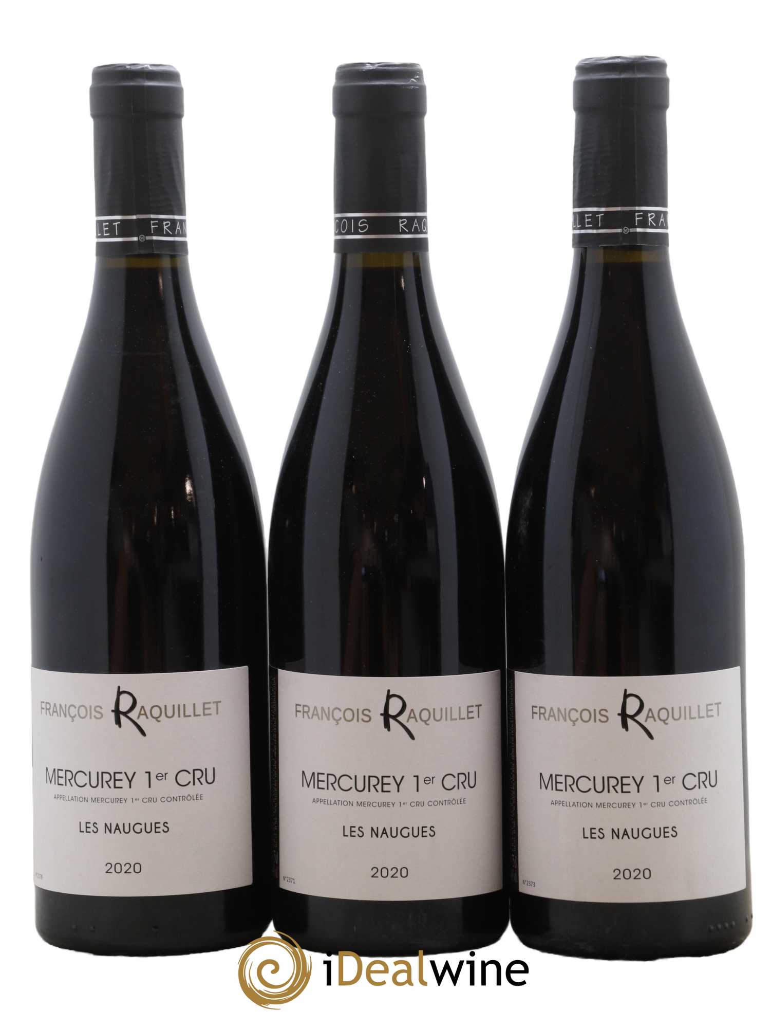 Mercurey 1er Cru Les Naugues Domaine Raquillet 2020 - Lot de 3 bouteilles - 0