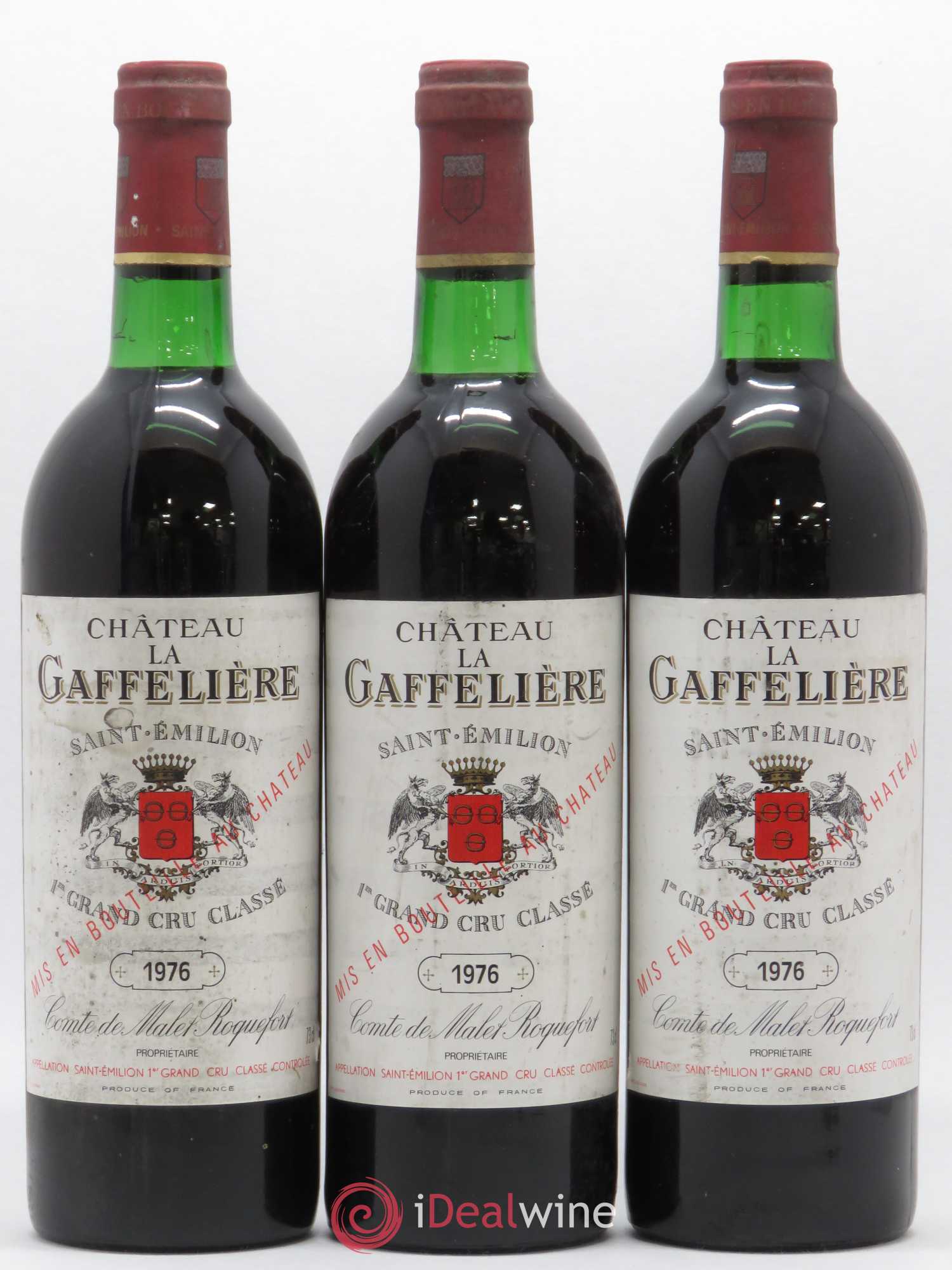 Château la Gaffelière 1er Grand Cru Classé B 1976 - Lot de 3 bouteilles - 0