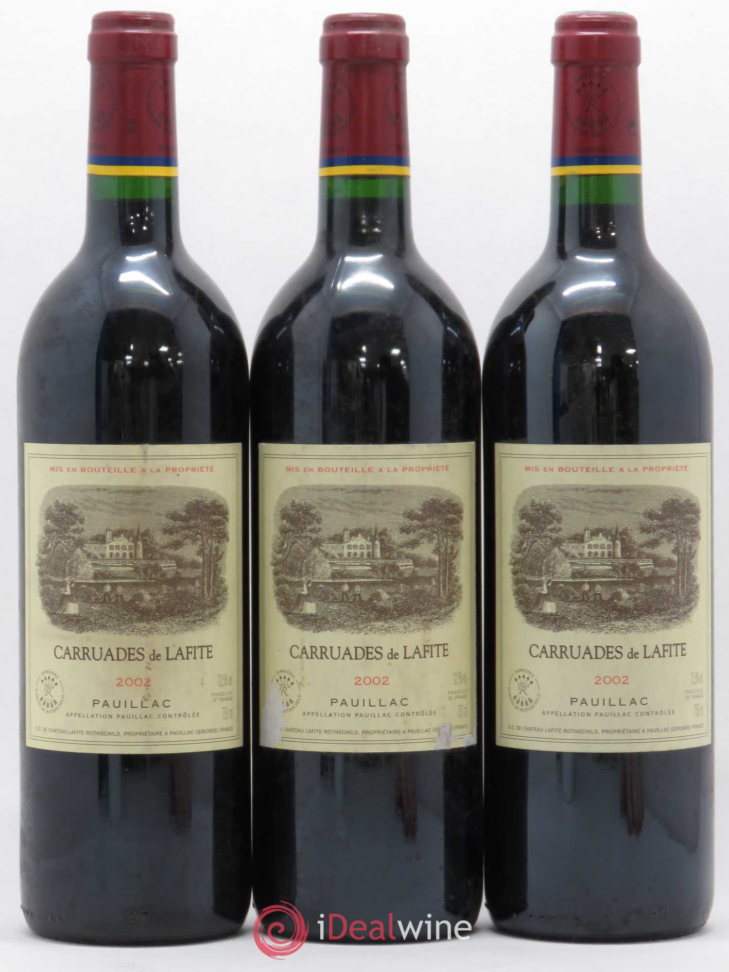Carruades de Lafite Rothschild Second Vin 2002 - Lot de 3 bouteilles - 0