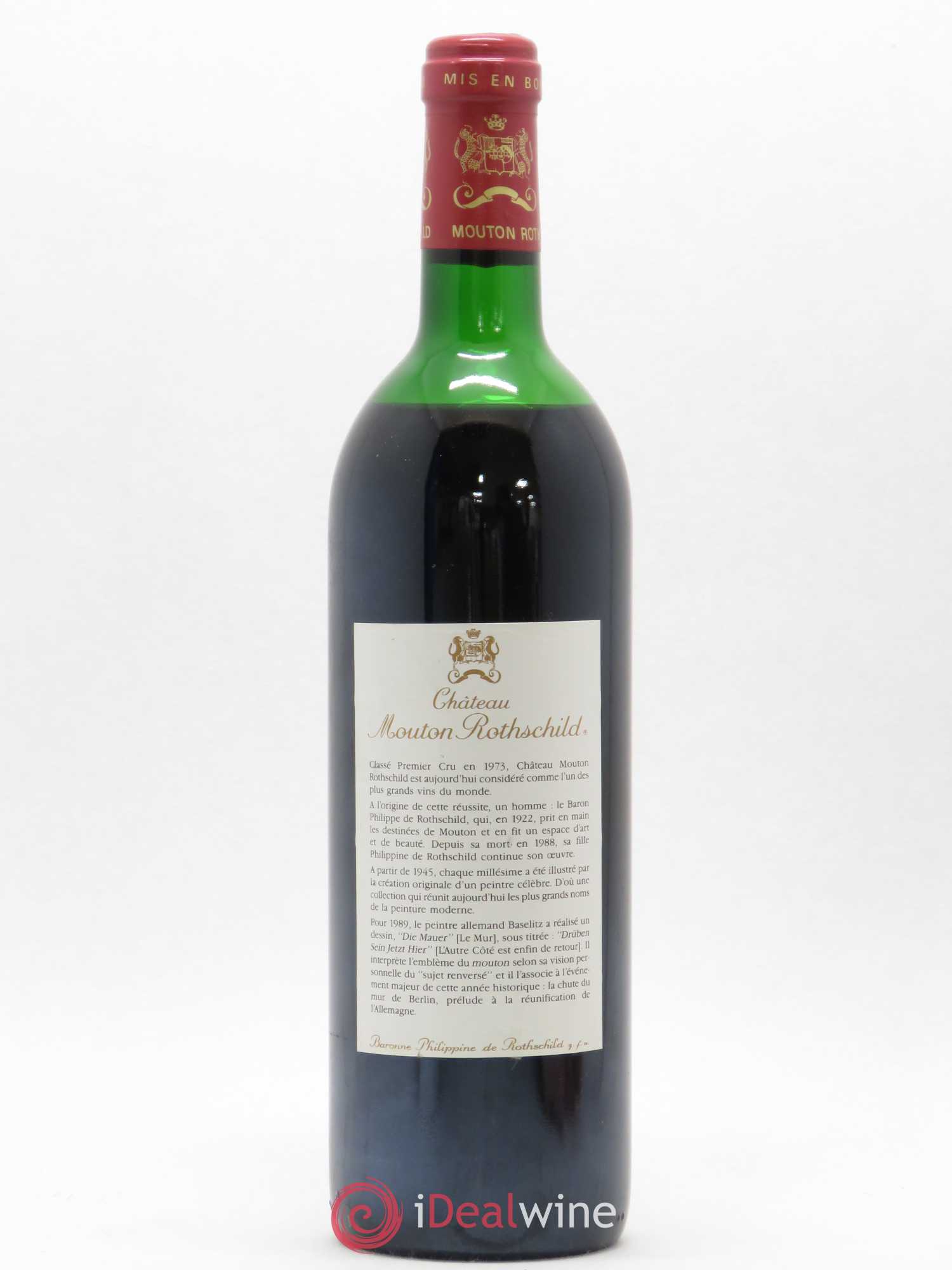 Château Mouton Rothschild 1er Grand Cru Classé 1989 - Lot de 1 bouteille - 1