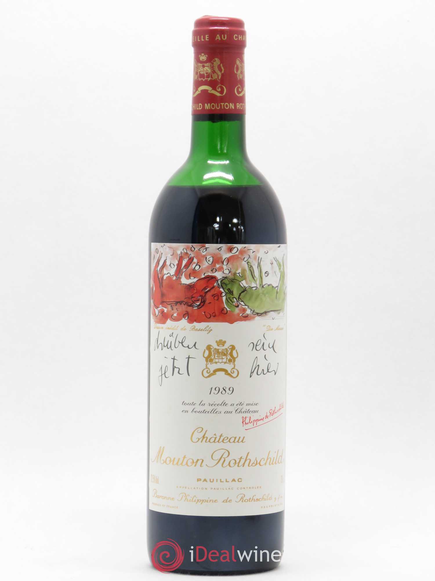 Château Mouton Rothschild 1er Grand Cru Classé 1989 - Lot de 1 bouteille - 0